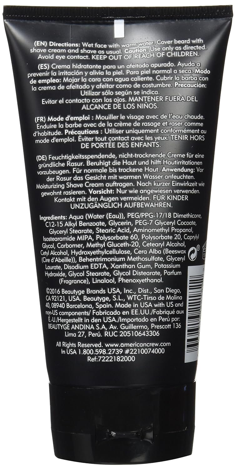 American Crew Shave Cream for Men, Moisturizing Shave Cream, 5.1 Fl Oz - Image 4