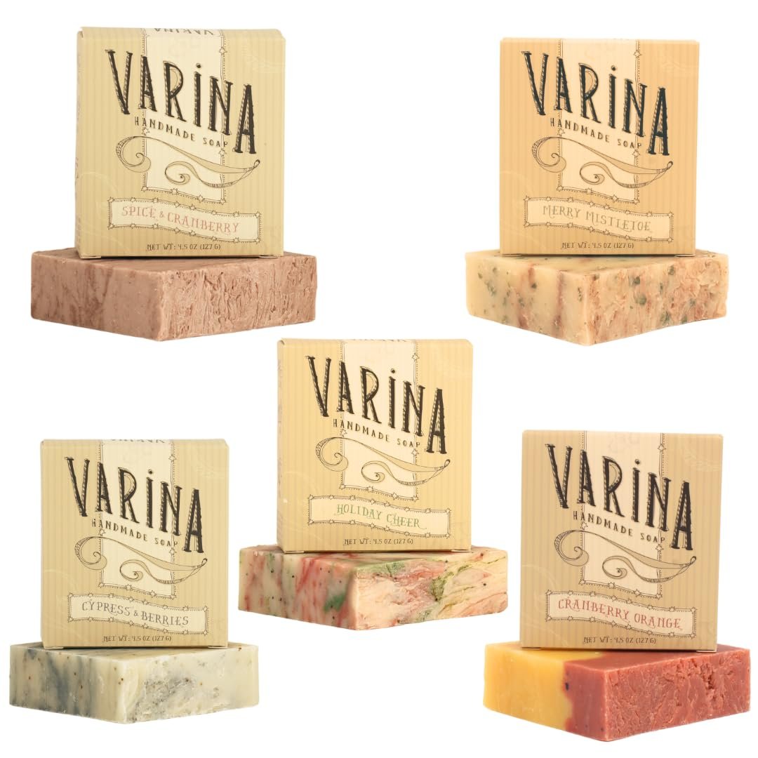 Varina Christmas Variety Bar Soap - Gentle Cleansing for Sensitive Skin - 5 Pack - Experience Healthy and Glowing Skin - Image 2