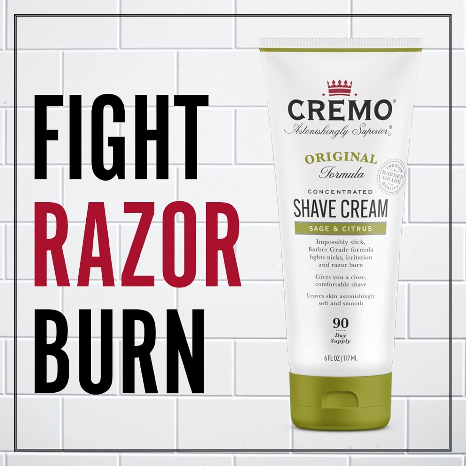 Cremo Barber Grade Sage & Citrus and Sandalwood Shave Creams, Ultra-Slick Shaving Cream for Men Fights Nicks Cuts and Razor Burn, 2 x 6 Fl Oz - Image 4
