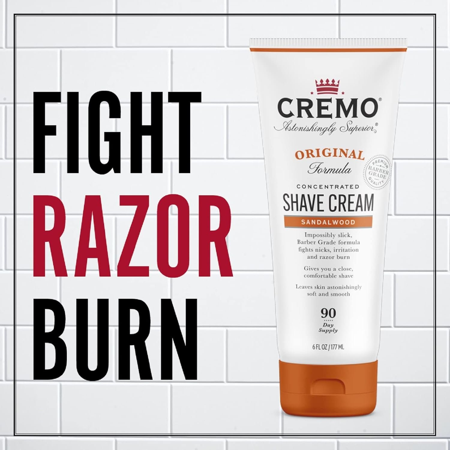 Cremo Barber Grade Sage & Citrus and Sandalwood Shave Creams, Ultra-Slick Shaving Cream for Men Fights Nicks Cuts and Razor Burn, 2 x 6 Fl Oz - Image 7