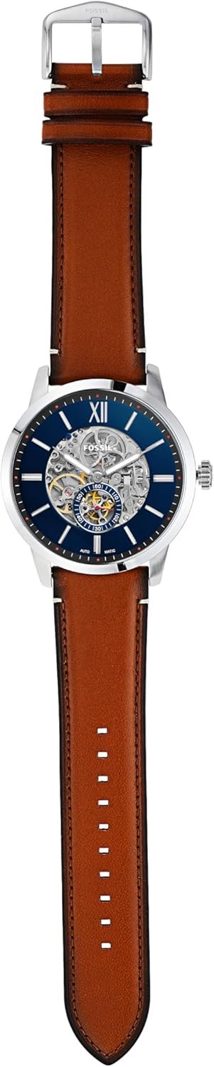 Fossil Men's Townsman Automatic Stainless Steel and Leather Two-Hand Skeleton Watch - Image 9