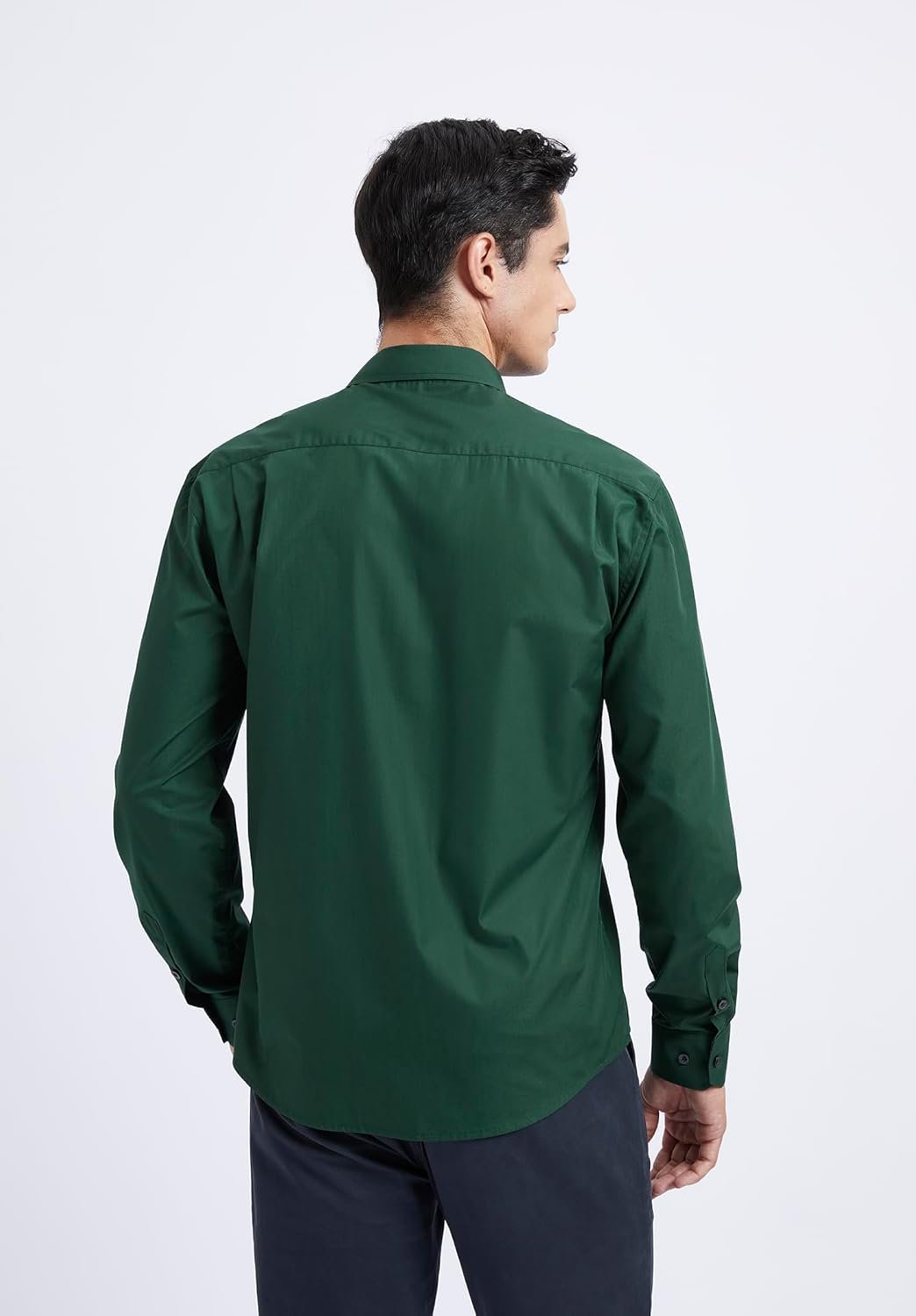 HISDERN Mens Business Dress Shirts Long Sleeve Casual Button Down Shirt Formal Inner Collar Contrast Shirt for Men Wedding - Image 6