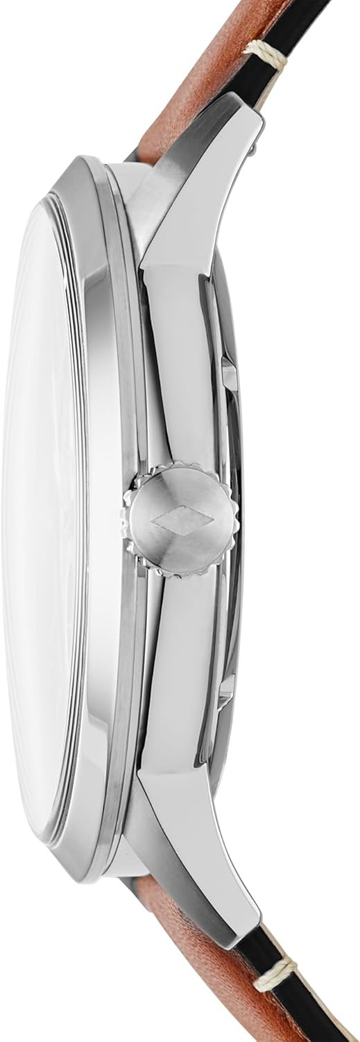 Fossil Men's Townsman Automatic Stainless Steel and Leather Two-Hand Skeleton Watch - Image 4