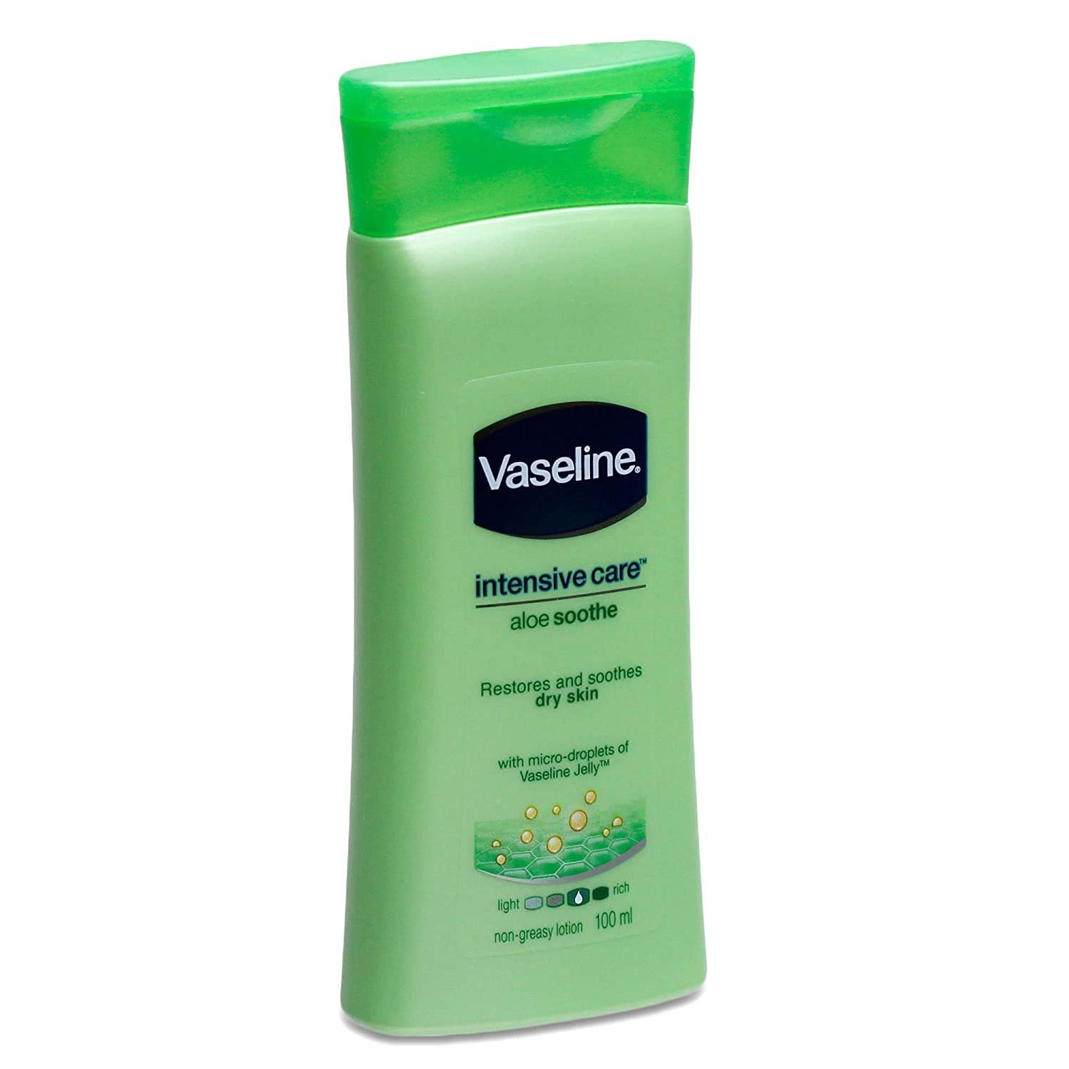 Vaseline Non Greasy Intensive Care Body Lotion, Aloe Soothe 6 Travel Packs x 3.4 Fl.Oz / 100 ML (Flight Friendly Size) - Image 3