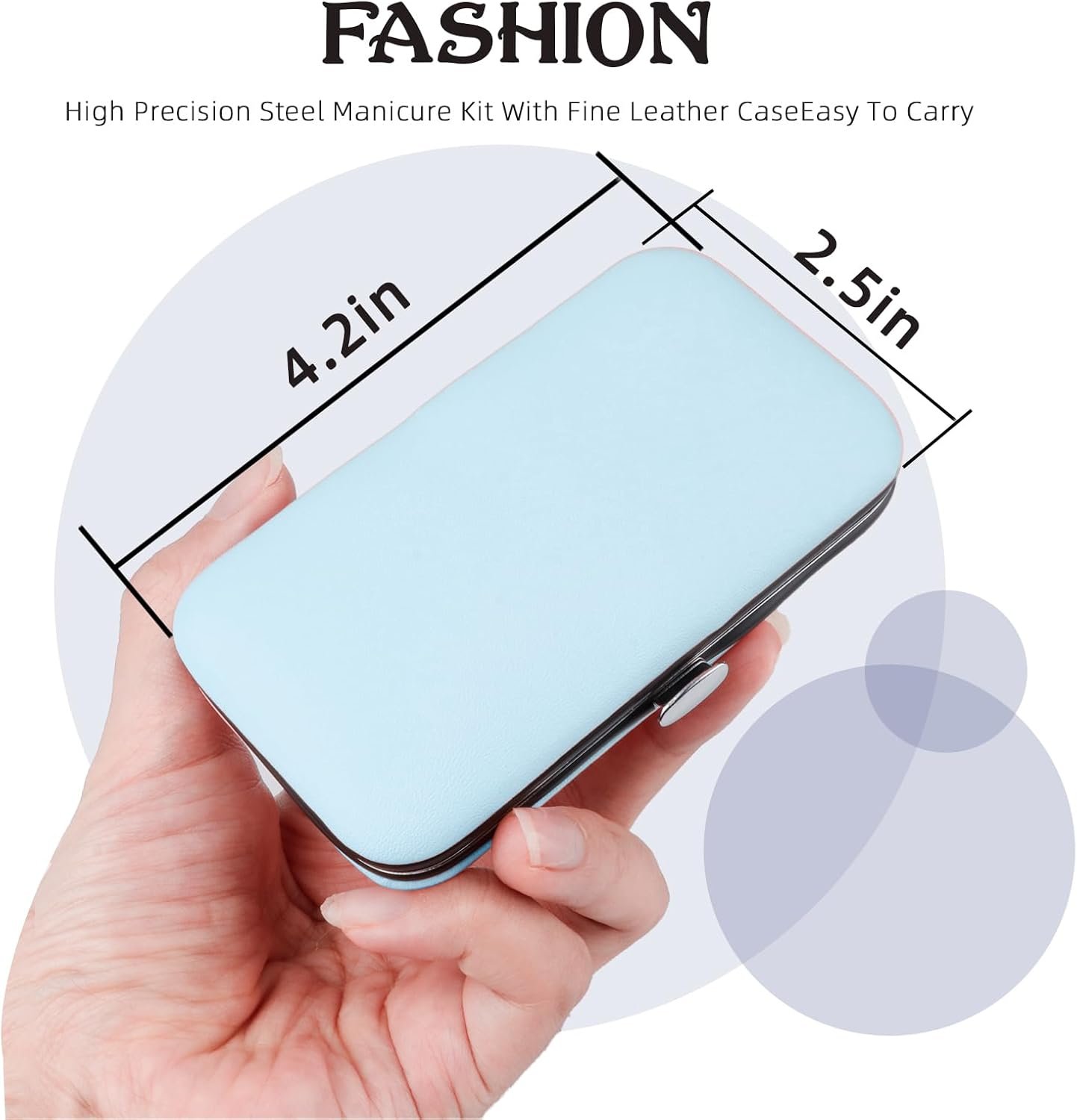 Manicure Set 8 in 1 Nail Clipper Set,RedFlow Nail Clippers,Fingernail & Toenail Clippers,Manicure Tools,Pedicure Tools,Suitable for Travel Manicure Kit,Nail Set Kit with Everything Profe (Blue) - Image 4