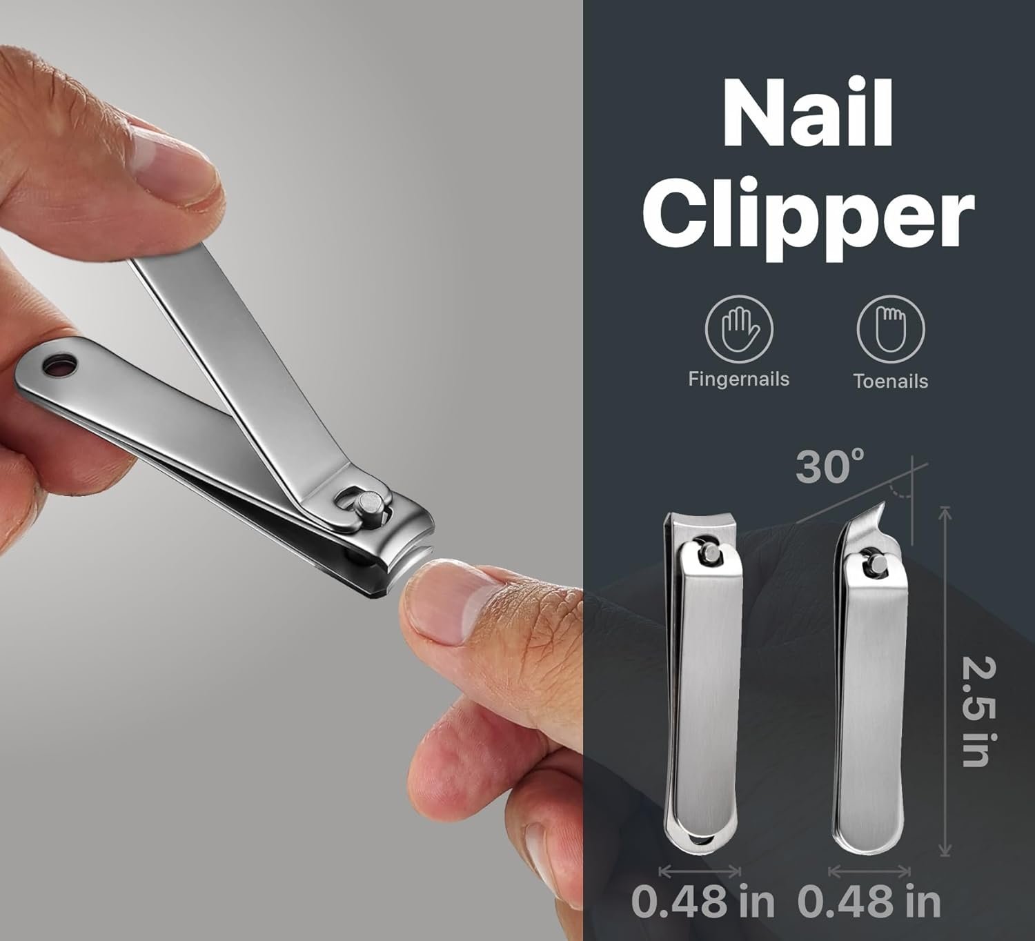 Konovo 5-Piece Nail Clippers Set,Stainless Steel Manicure Kit, Nail Grooming Travel Kit, Ail Clippers for Men, Toenail Clippers or Nail Cutter, Fingernail Clippers For Women, Manicure and Pedicure Kit - Image 4