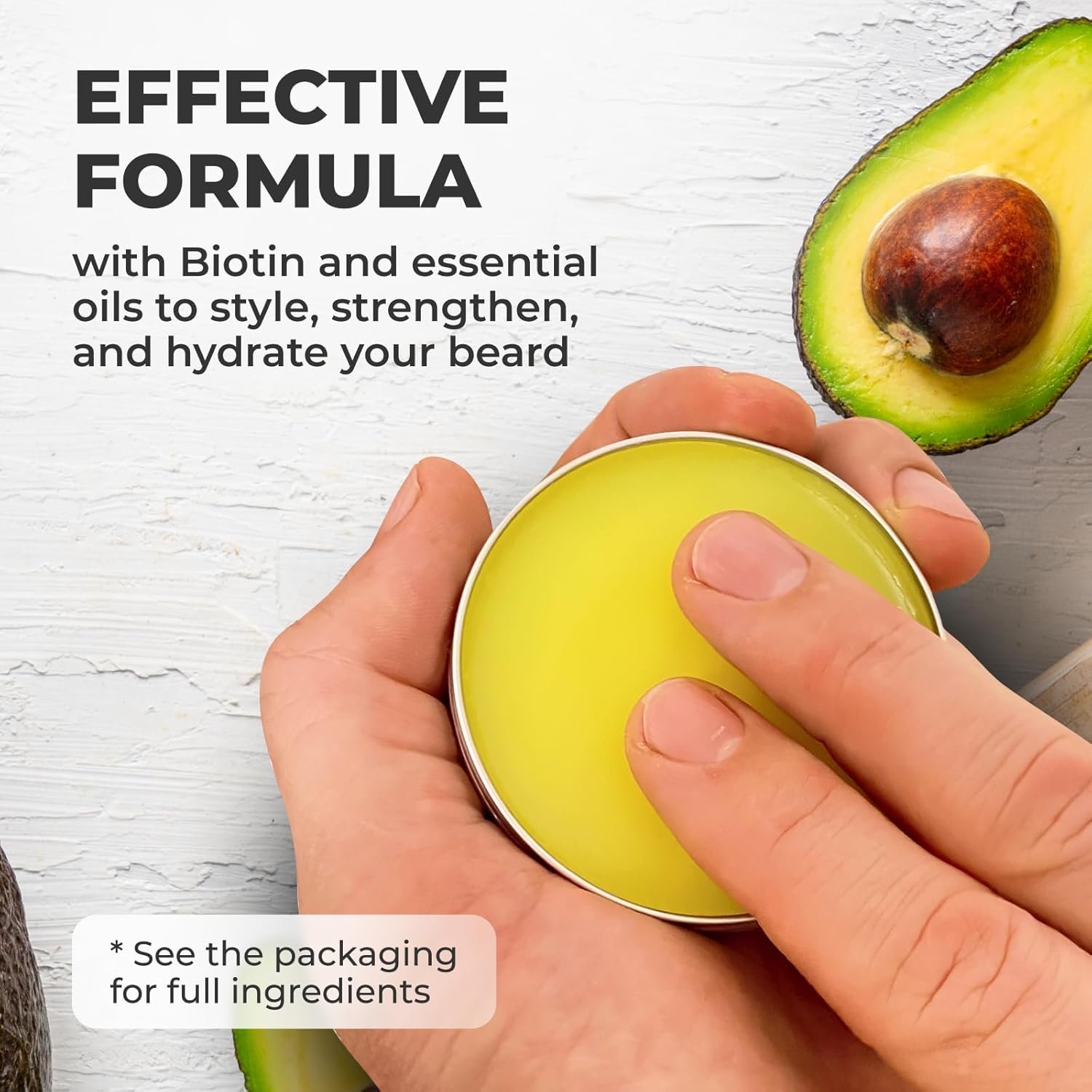 GUARD&MARINE Beard Growth Balm - 2 oz. Effective Natural Formula With Biotin for Beard & Mustache Care, Hydration and Styling, Leave-in Beard Conditioner & Unscented Moisturizer for Men - Image 4