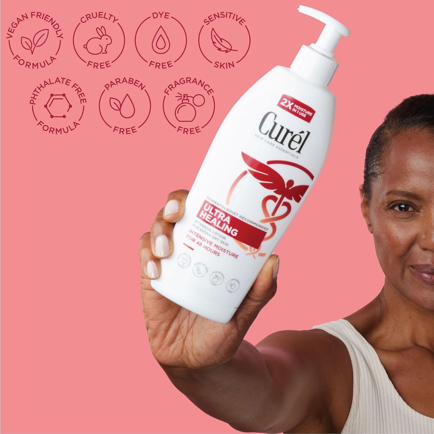 Curel Ultra Healing Intensive Fragrance-Free Lotion For Extra-Dry Skin, Dermatologist Recommended, Ideal for Sensitive Skin, Cruelty Free, Paraben Free, 20 Oz - Image 5