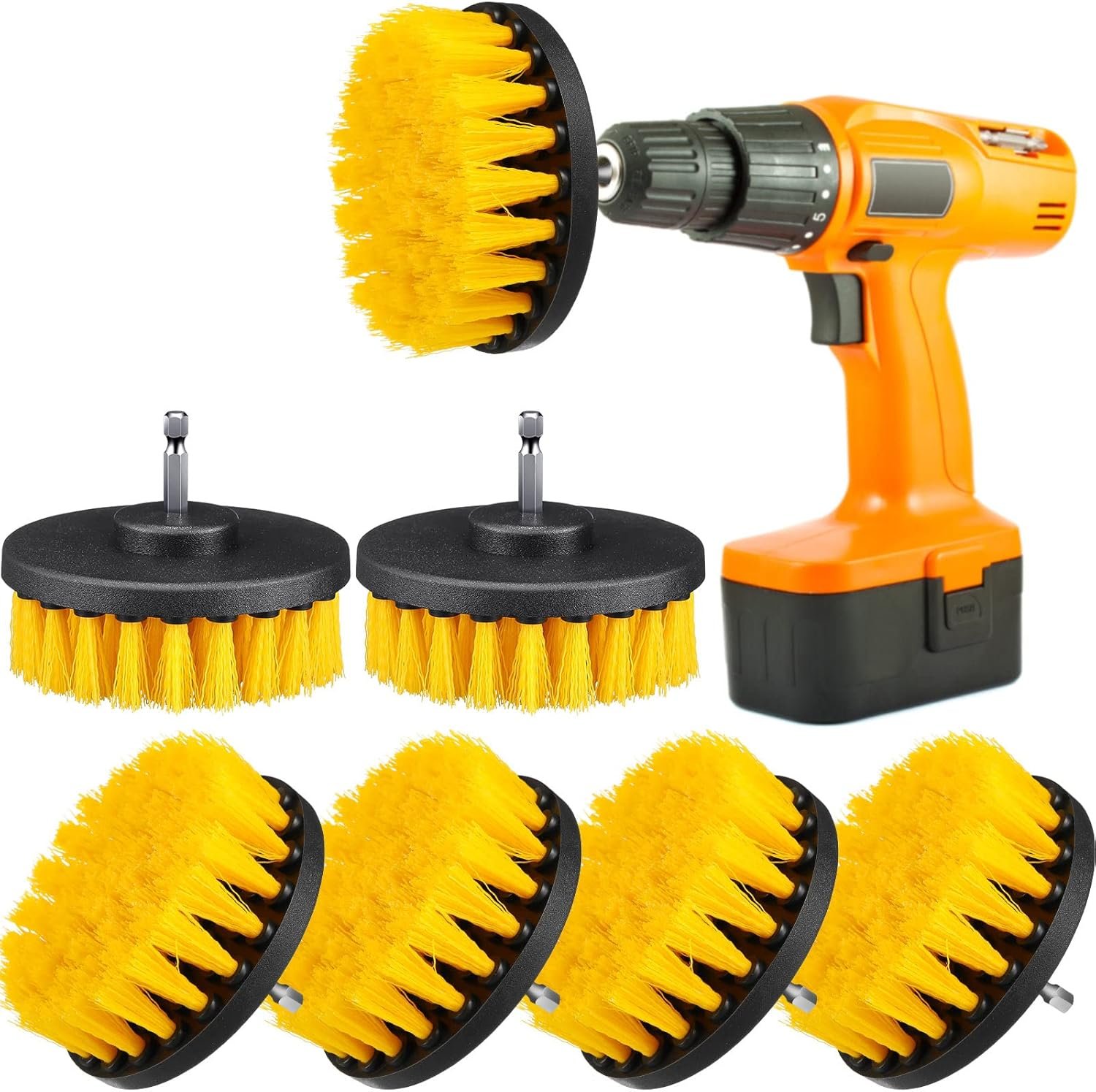 Remerry 6 Pcs Drill Brush Attachment Power Scrubber Cleaning Kit Multi Purpose Set Brushes for Bathroom Surfaces Tub Grout Shower Kitchen Tile Auto Car Boat - Image 2