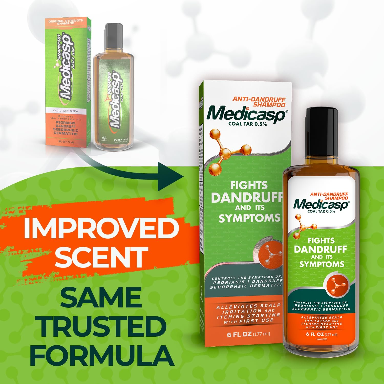 Medicasp Coal Tar Anti-Dandruff Shampoo, Alleviates Symptoms from 1st Wash, Treats Psoriasis, Seborrheic Dermatitis & Itchy Dry Scalp, Fights the Root Cause of Dandruff, Flakes Shampoo, 6 fl oz - Image 3