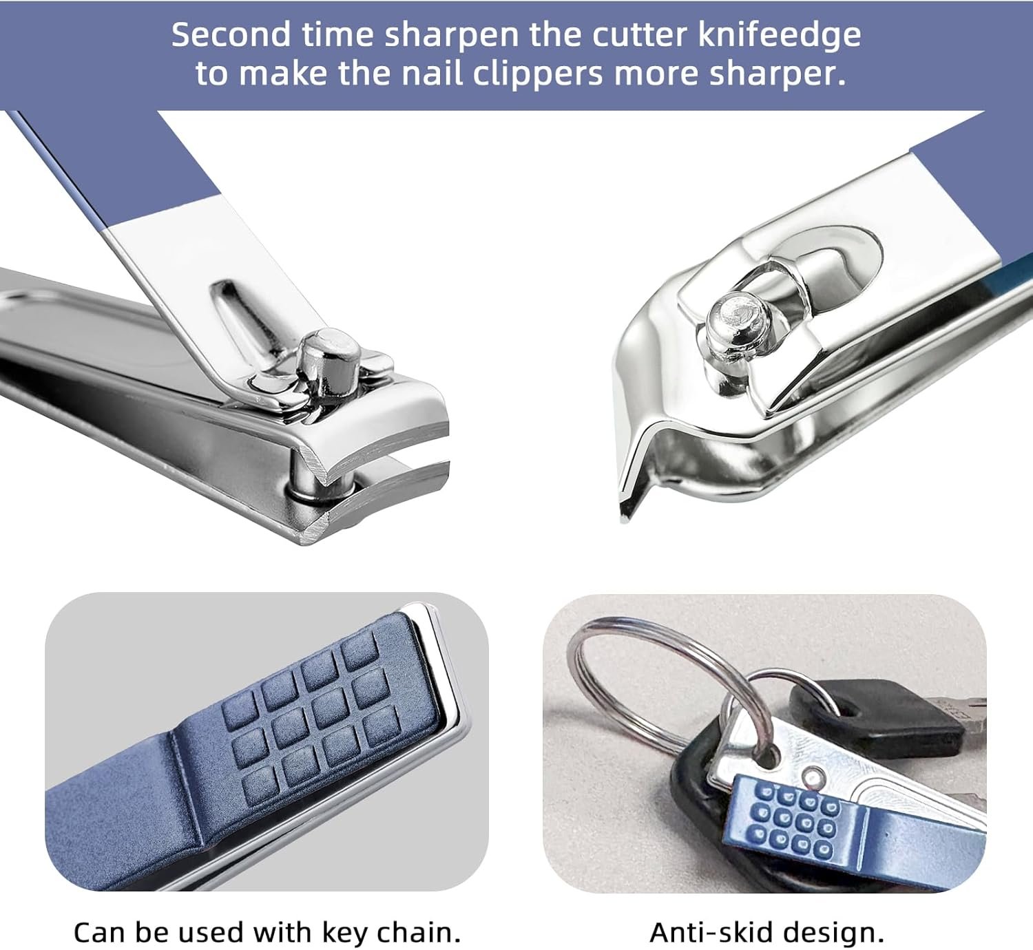 Manicure Set 8 in 1 Nail Clipper Set,RedFlow Nail Clippers,Fingernail & Toenail Clippers,Manicure Tools,Pedicure Tools,Suitable for Travel Manicure Kit,Nail Set Kit with Everything Profe (Blue) - Image 5