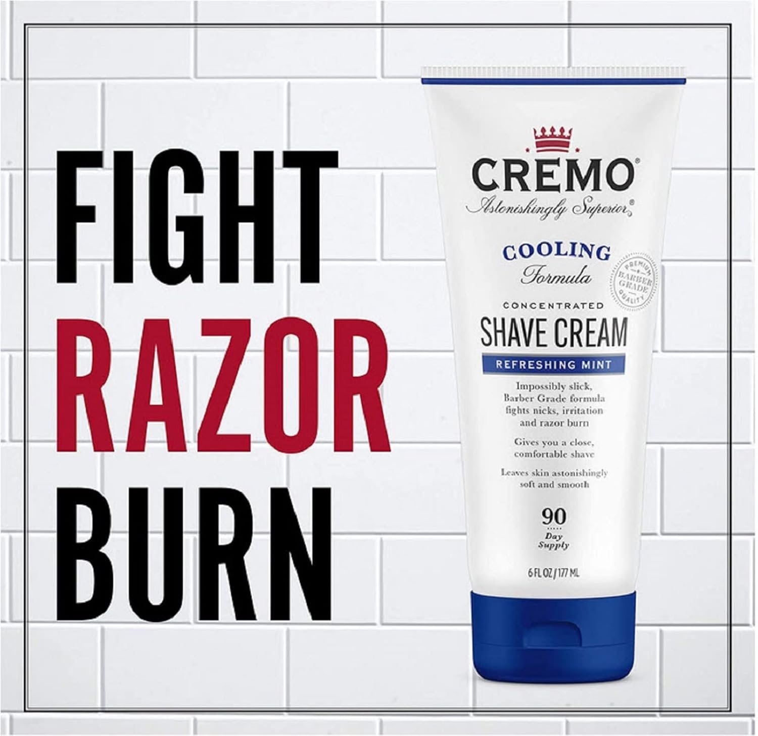 Cremo Barber Grade Cooling Shave Cream & Cooling Formula Post Shave Balm, Soothes, Cools And Protects Skin From Shaving Irritation, Dryness and Razor Burn, 4 Oz - Image 4