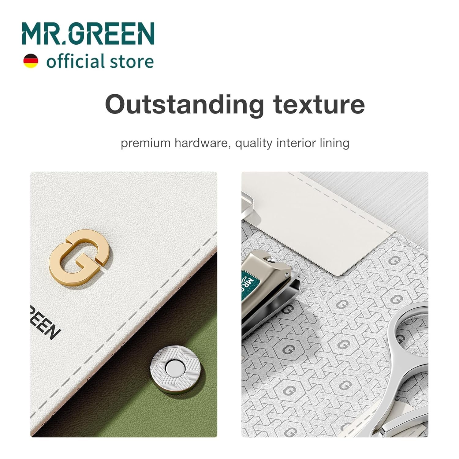 MR.GREEN Colorful Manicure Set Practical Pedicure Kits Nail Clippers Personal Care Tools Facial Hair Scissors with Fashion Case (Mr-6681 Green) - Image 5