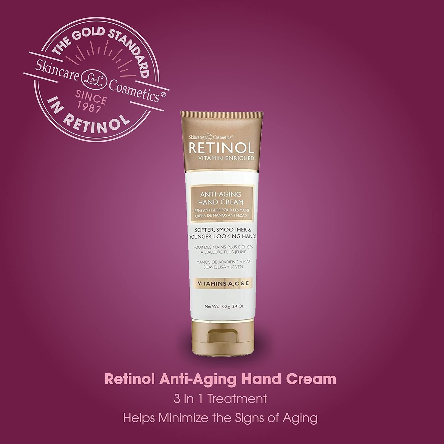 Retinol Anti-Aging Hand Cream – The Original Brand For Younger Looking Hands –Rich, Velvety Hand Cream Conditions & Protects Skin, Nails & Cuticles – Vitamin A Minimizes Age’s Effect on Skin - Image 4