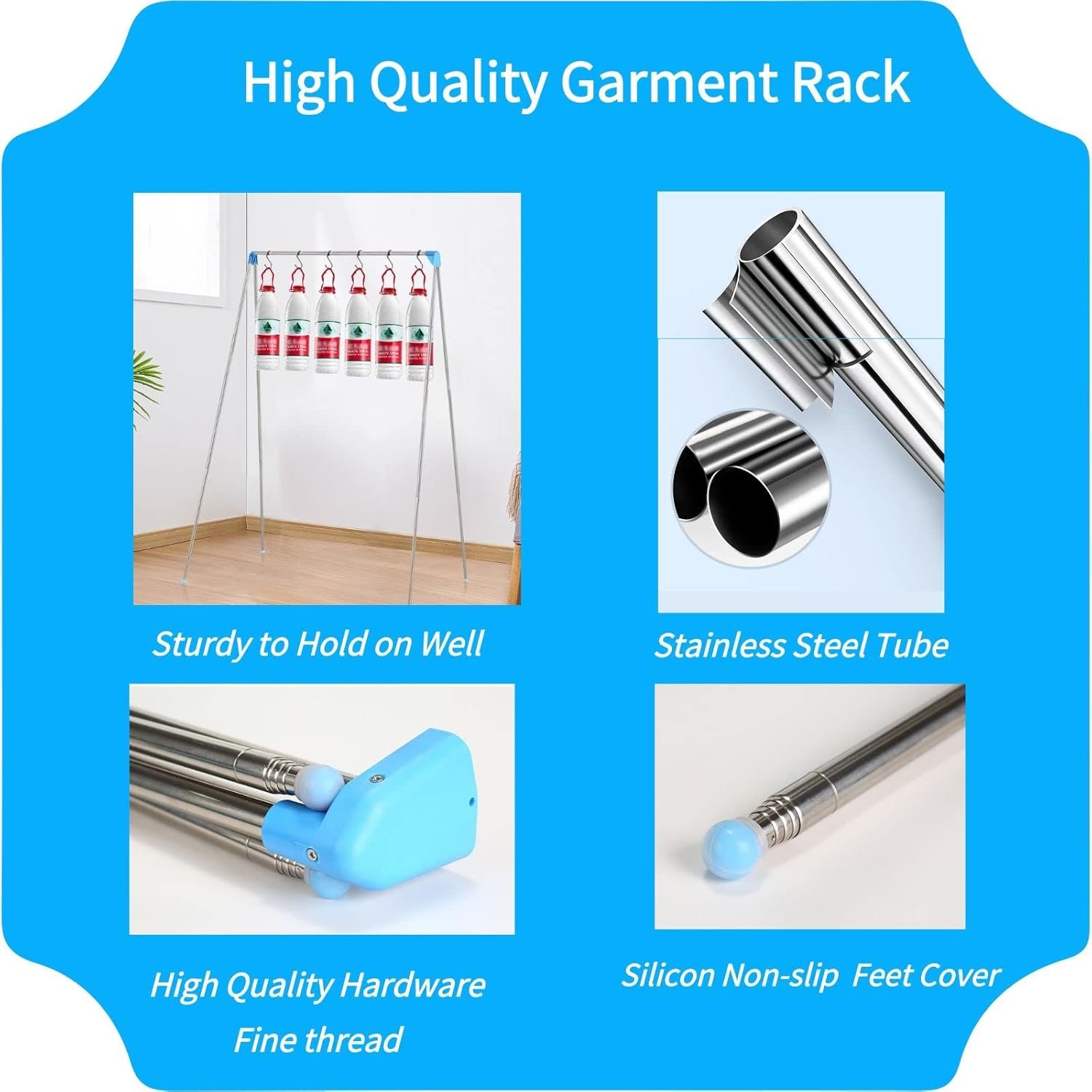 Portable Travel Garment Rack, Compact Stainless Steel Foldable Mini Drying Clothes Rack for Travel, Camping, Hotel Room, Laundry, Dance Costume, Indoor, Outdoor (Regular) - Image 7