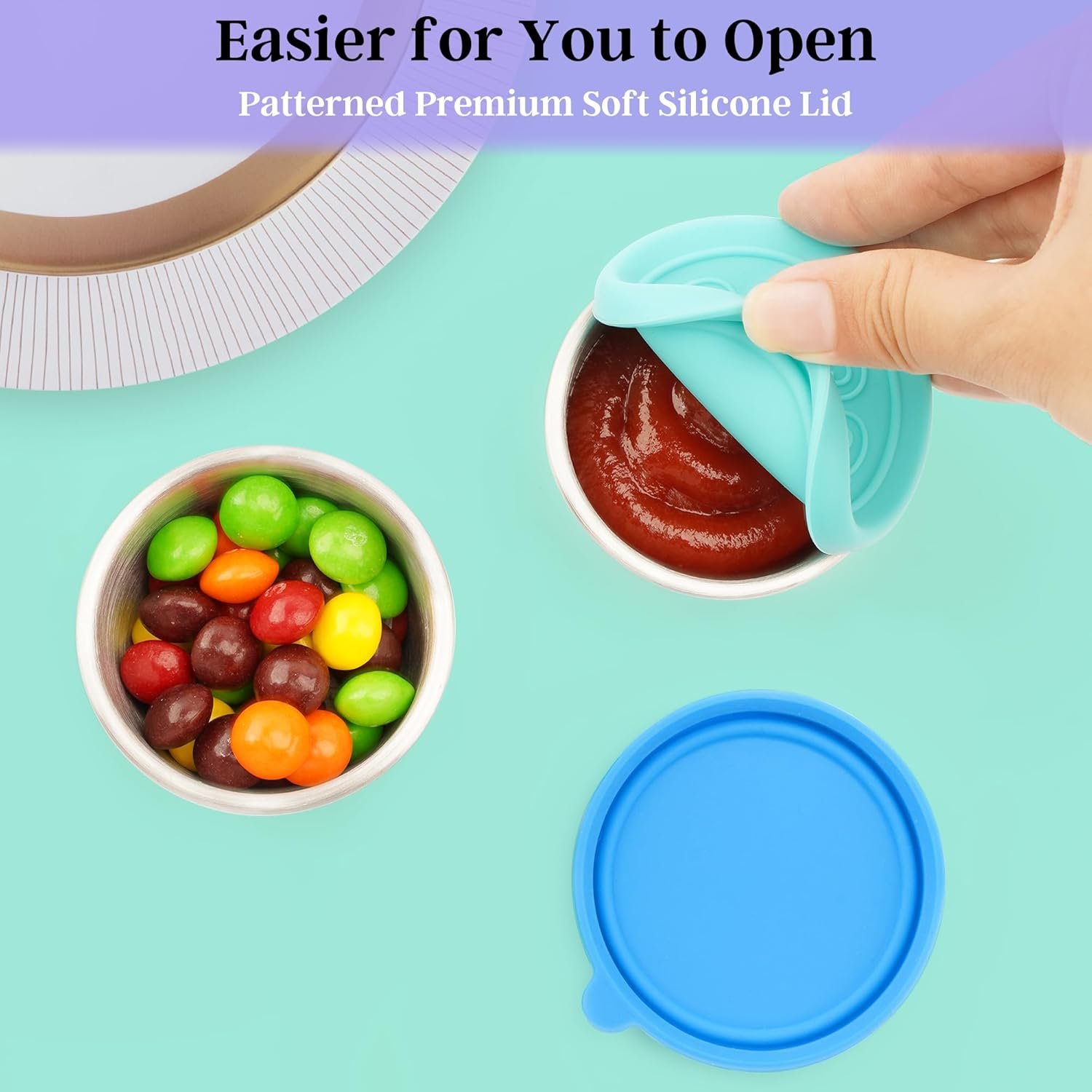 6x2.7 Oz Salad Dressing Container to Go,Handy Leakproof Stainless Steel Meal Prep Containers Reusable,Sauce Containers for Lunch Box, Picnics, Travel, Office and Kitchen Storage - Image 9