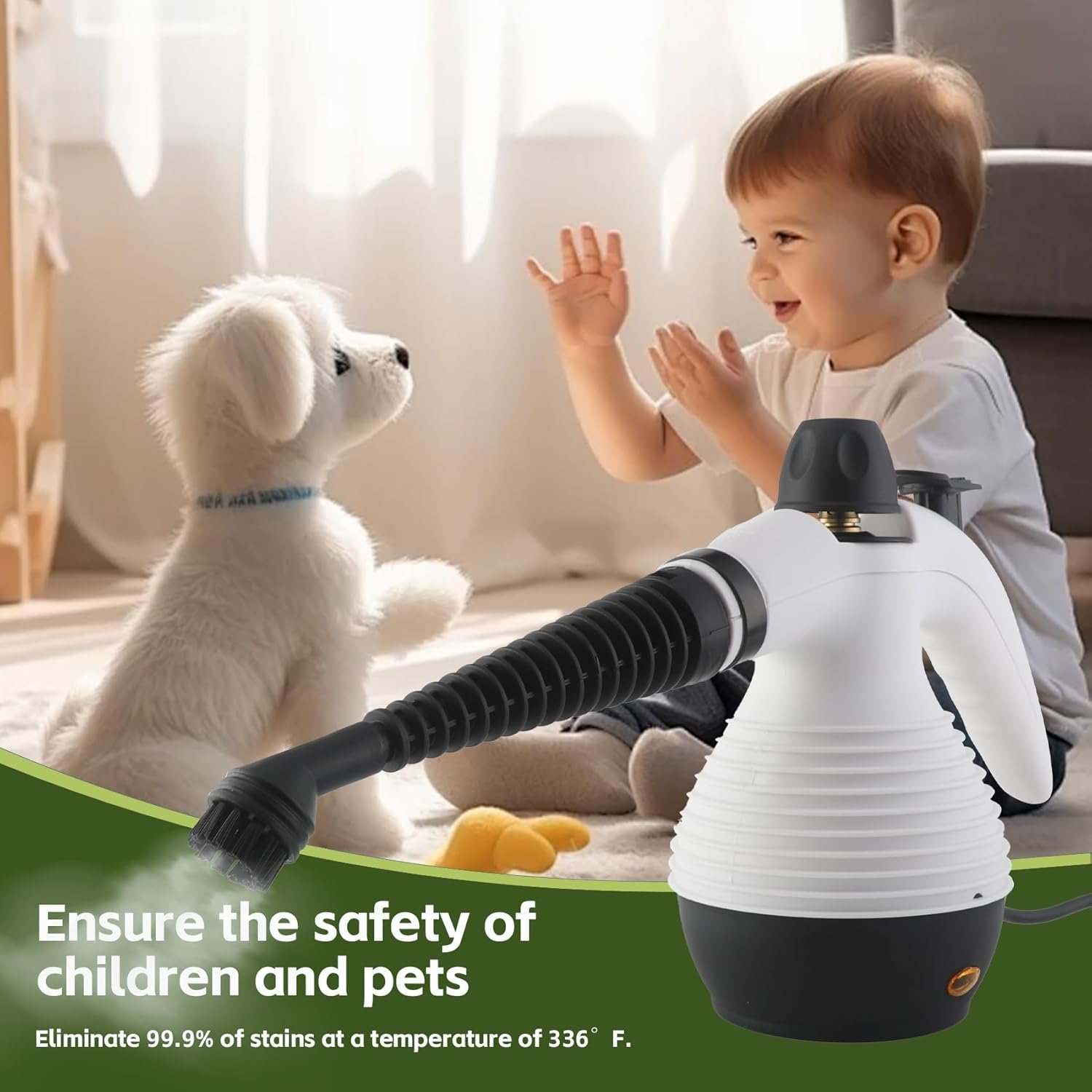 Steam Mop with Detachable Handheld Steam Cleaner,350ml 1050W Floor Steamer Cleaner for Home with 16 Accessory Kit, Multi-Purpose Steamer for Cleaning Floor, Tile, Windows, Couch, Grout,Dirt - Image 5