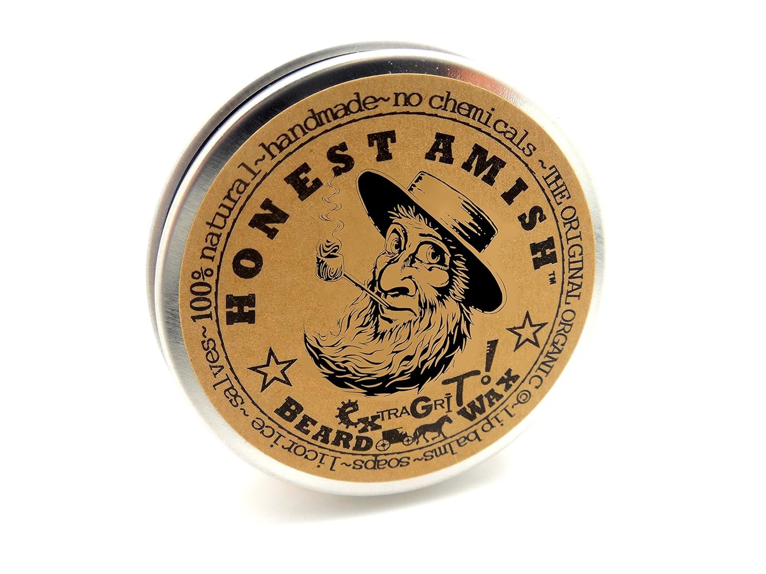 Honest Amish Extra Grit Beard Wax - Natural and Organic - Hair Paste and Hair Control Wax - 2 ounce - Image 3