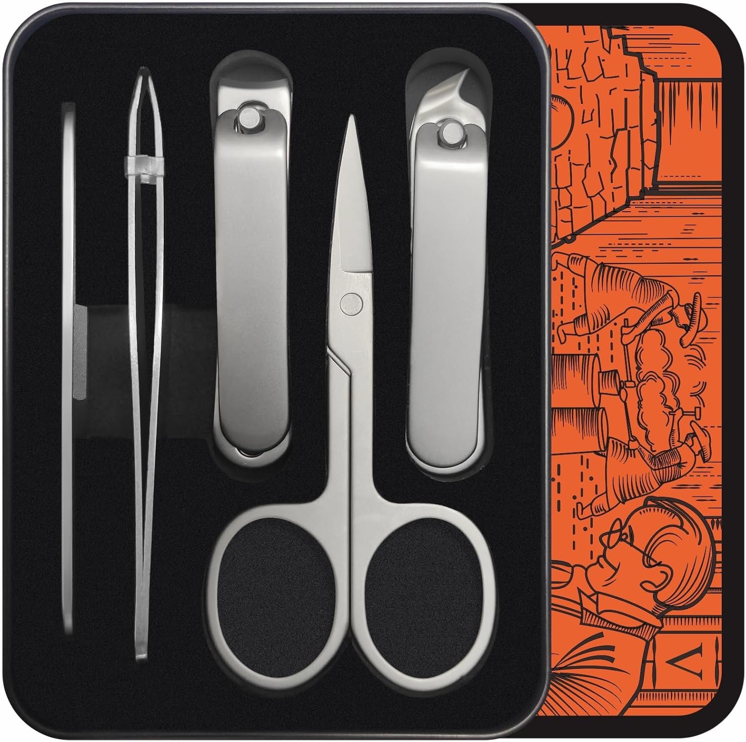Konovo 5-Piece Nail Clippers Set,Stainless Steel Manicure Kit, Nail Grooming Travel Kit, Ail Clippers for Men, Toenail Clippers or Nail Cutter, Fingernail Clippers For Women, Manicure and Pedicure Kit - Image 2