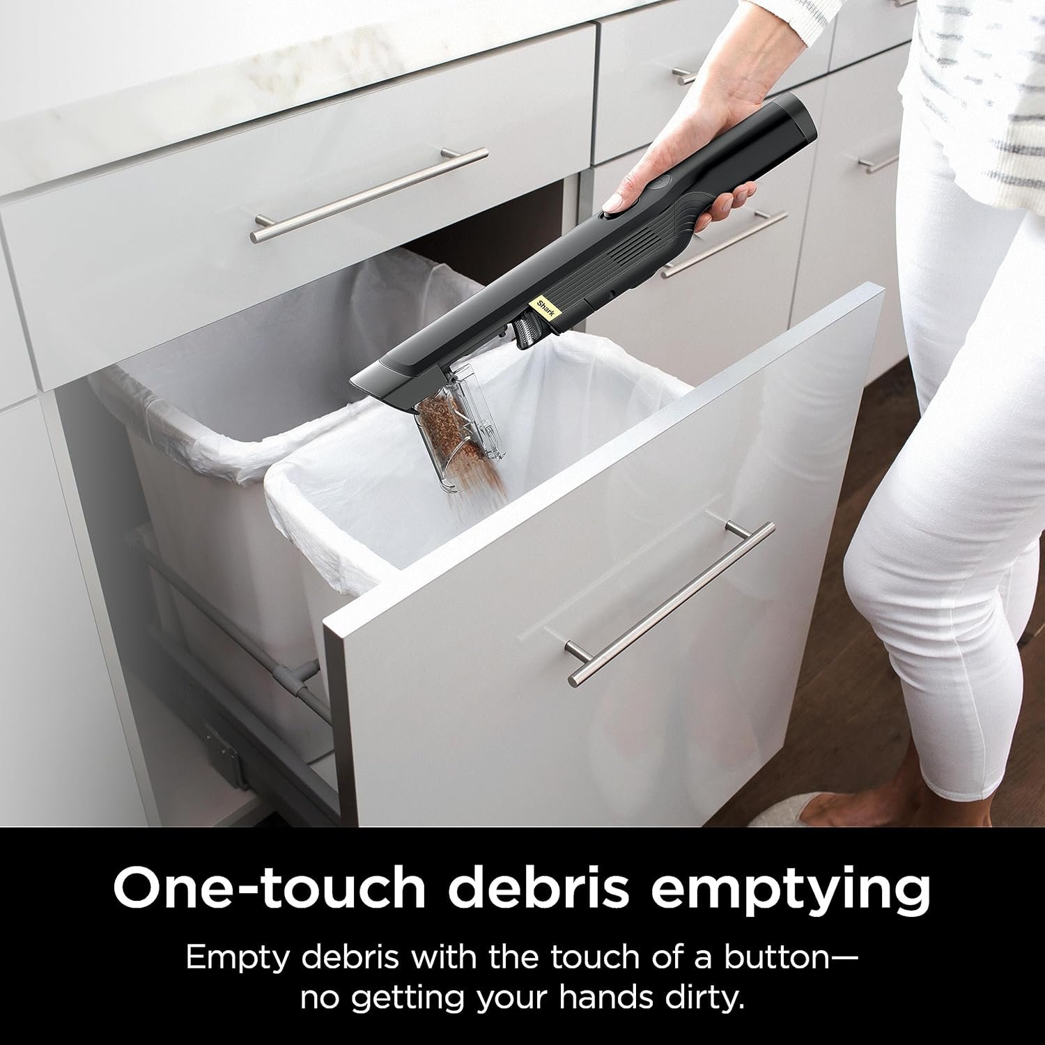 Shark WV201BK WANDVAC Cordless Hand Vac, Lightweight & Portable at 1.4 lbs. with Powerful Suction, Charging Dock, One-Touch Empty for Car & Home,Mattress,Duster Crevice Tool Included,Black(Pack of 1) - Image 8