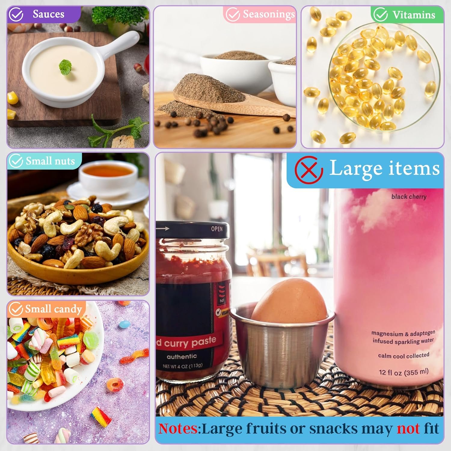 6x2.7 Oz Salad Dressing Container to Go,Handy Leakproof Stainless Steel Meal Prep Containers Reusable,Sauce Containers for Lunch Box, Picnics, Travel, Office and Kitchen Storage - Image 4