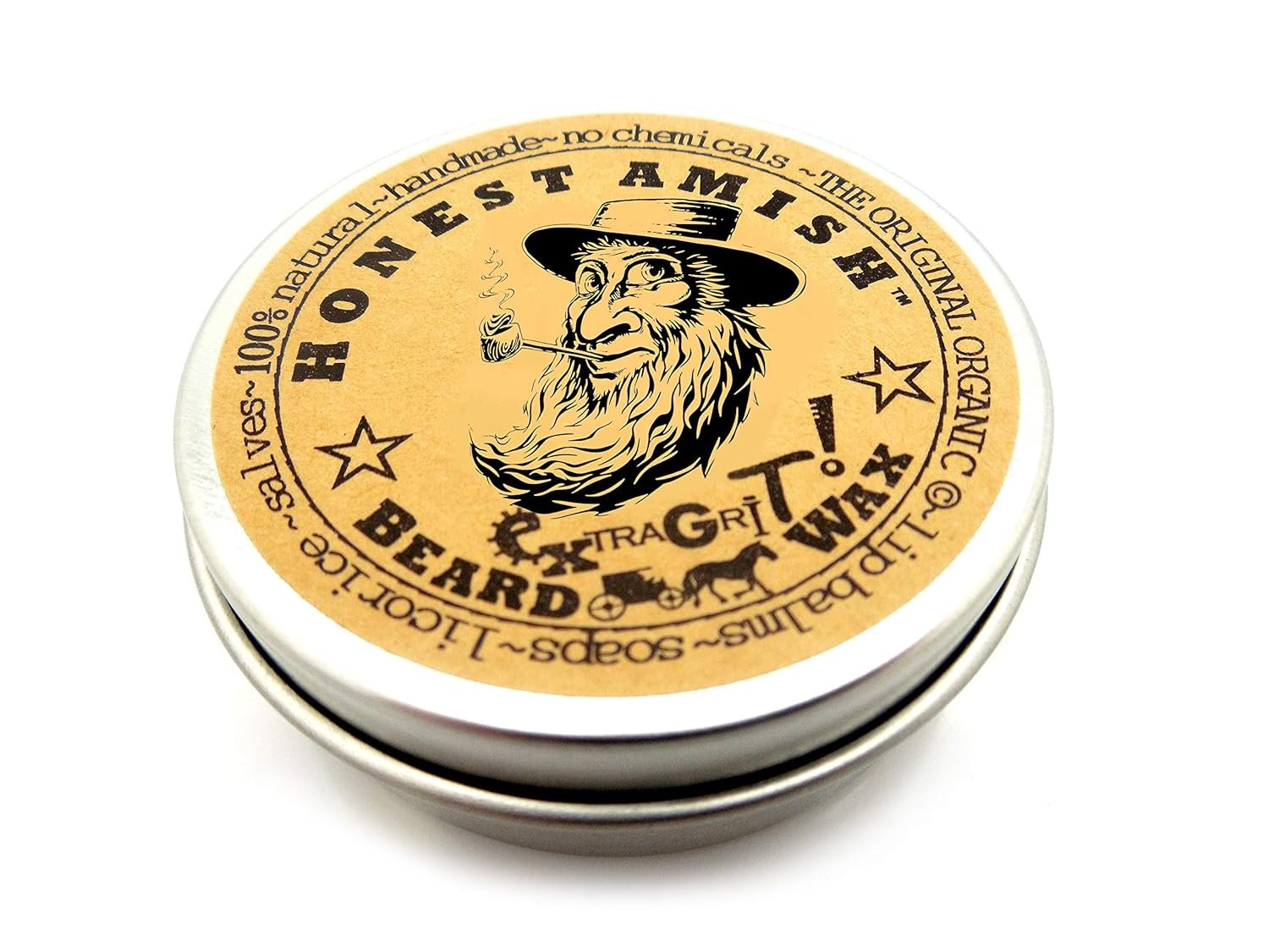 Honest Amish Extra Grit Beard Wax - Natural and Organic - Hair Paste and Hair Control Wax - 2 ounce - Image 2