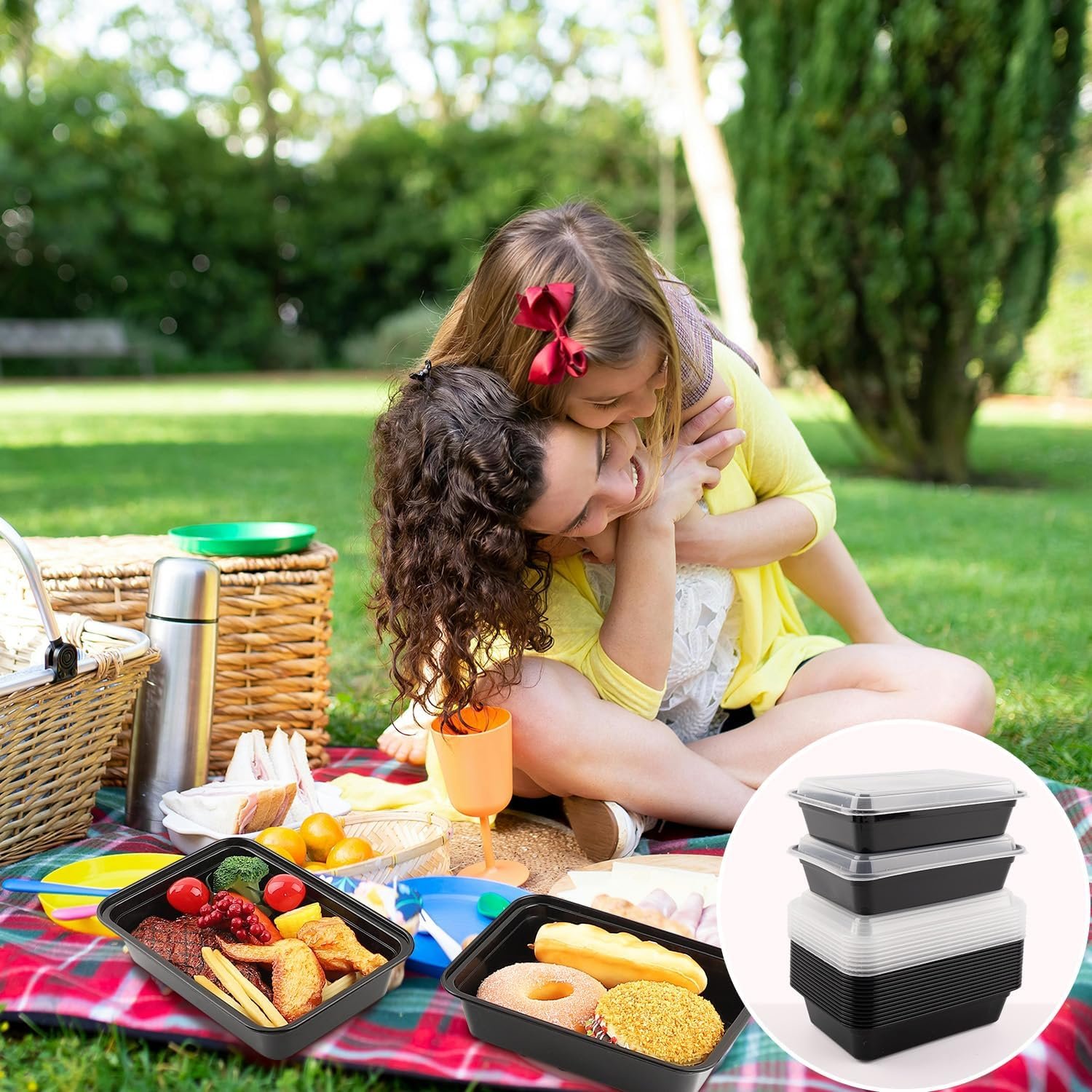 Azure Zone, 24 oz, 25-Pack Rectangular Meal Prep Food Container with Lid - One Compartment Bento Box Stackable Freezer/Microwave/Dishwasher Safe Reusable Storage Portable BPA Free - Image 4