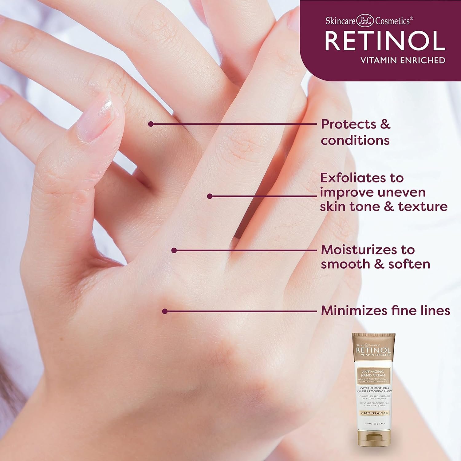 Retinol Anti-Aging Hand Cream – The Original Brand For Younger Looking Hands –Rich, Velvety Hand Cream Conditions & Protects Skin, Nails & Cuticles – Vitamin A Minimizes Age’s Effect on Skin - Image 6