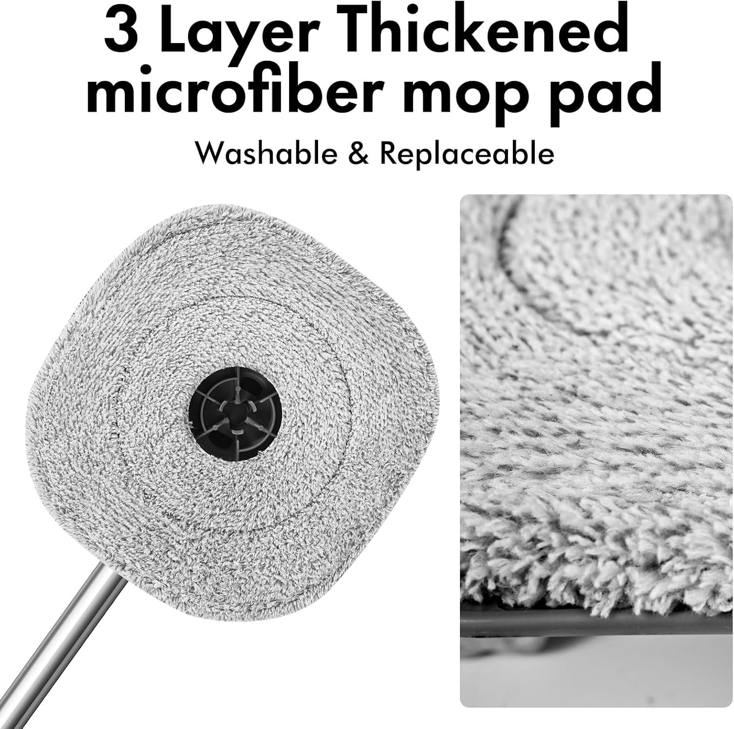 Spin Mop and Bucket Set with Separate Dirty and Clean Water,360° Spin Mop and Bucket System with Widening Foldable Handle,6 Replaceable Mop Pads,Square Mop for Floor Hardwood Tile Wall Cleaning(Blue) - Image 9