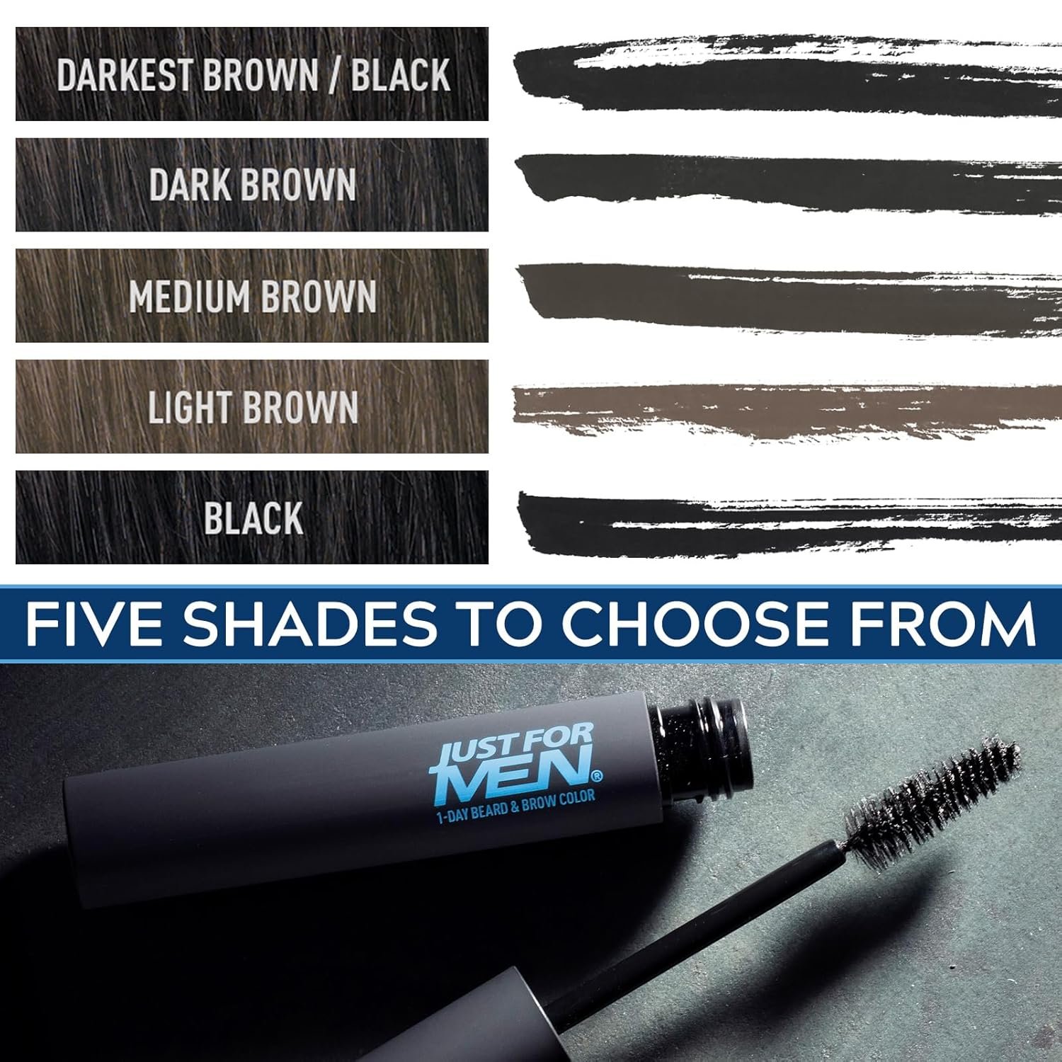 Just for Men 1-Day Beard & Brow Color, Temporary Color for Beard and Eyebrows, For a Fuller, Well-Defined Look, Up to 30 Applications, Darkest Brown/Black - Image 7