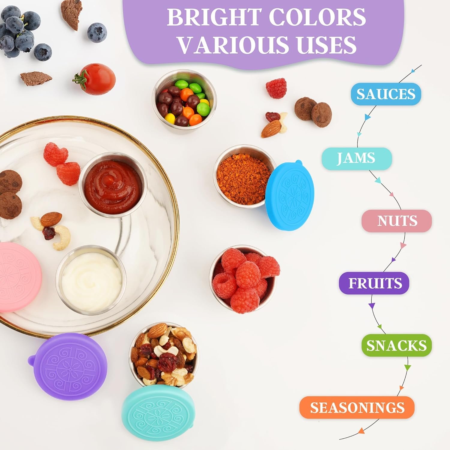 6x2.7 Oz Salad Dressing Container to Go,Handy Leakproof Stainless Steel Meal Prep Containers Reusable,Sauce Containers for Lunch Box, Picnics, Travel, Office and Kitchen Storage - Image 5