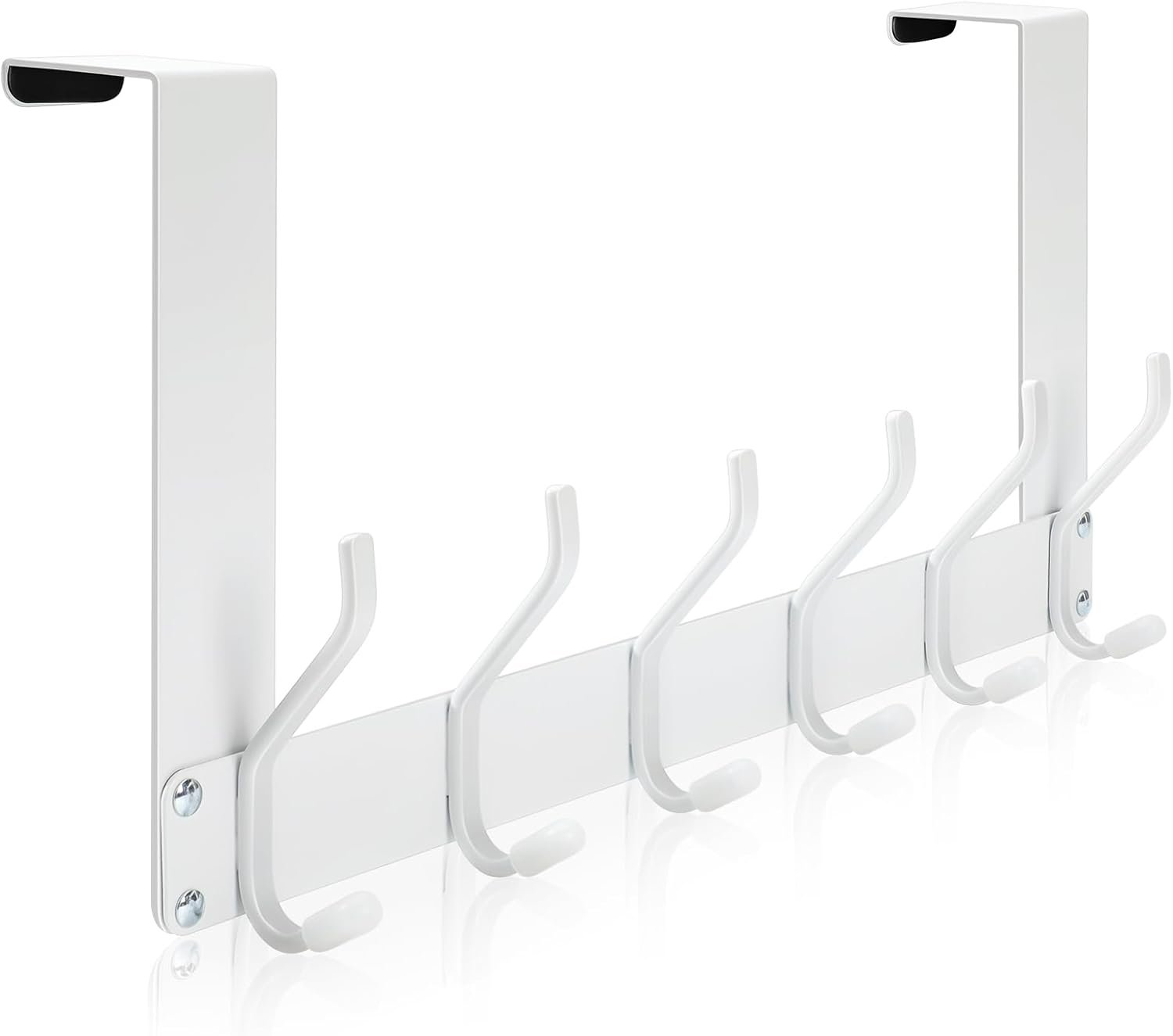 Foldable Over The Door Hooks,No Assembly Required Door Hanger Hook,Sturdy Over The Door Towel Rack,Door Hooks for Hanging Clothes,Towels,Hats,Backpacks,Door Coat Hanger,White - Image 2