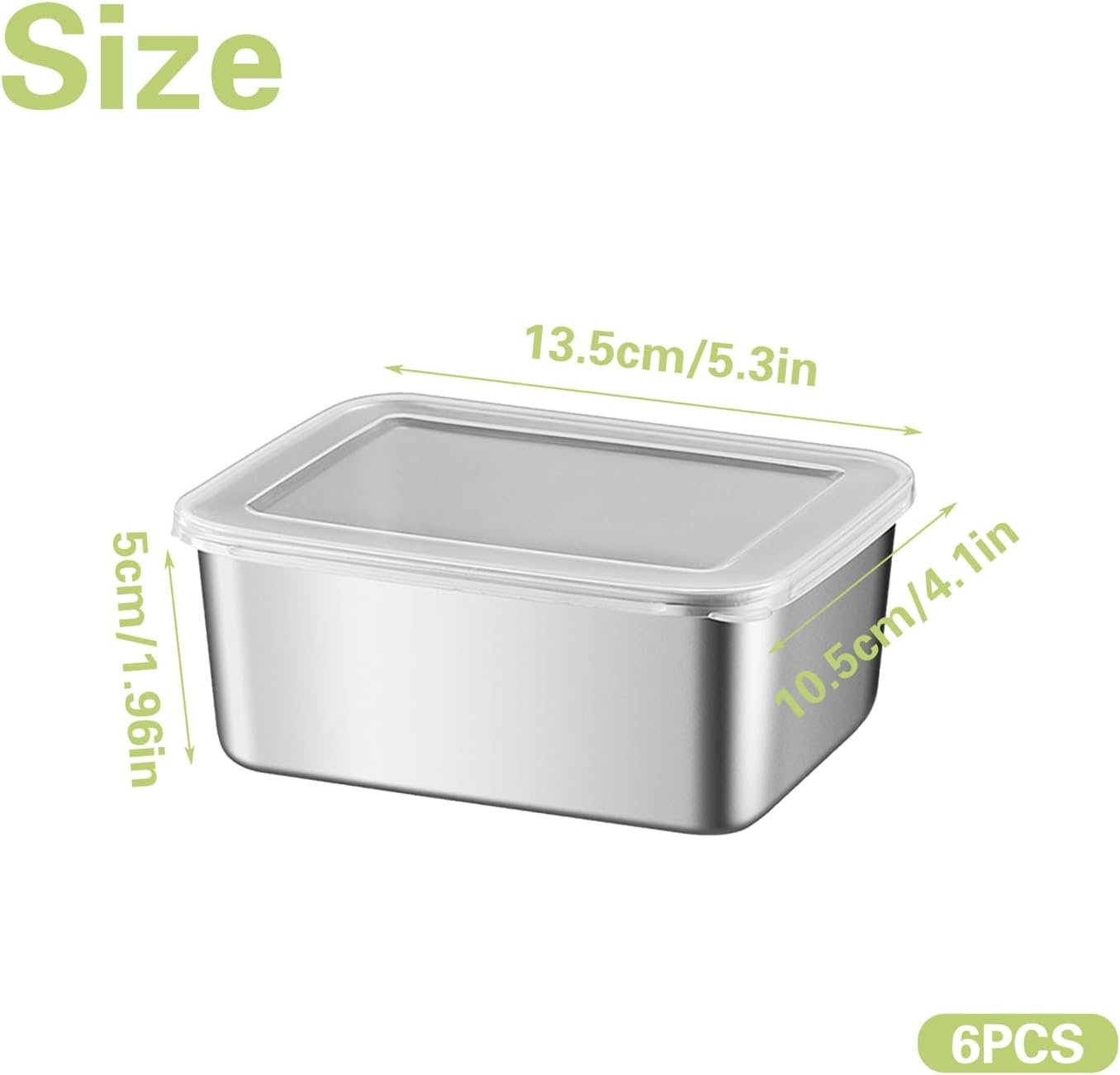 6 PCS Stainless Steel Snack Containers with Transparent Lid, Stackable Food Storage Box, Easy Open Leak Proof Small Food Containers - Image 3