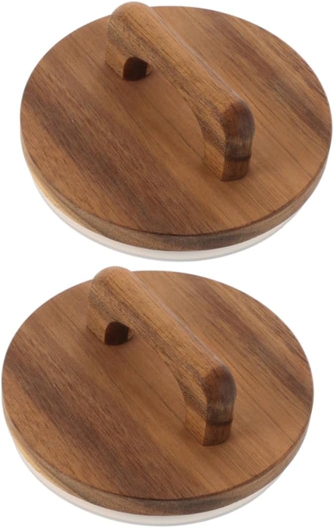 Wide Jar Lids Wooden Handle Reusable Silicone Seal Storage Lids Airtight Jar Covers Food Storage - Image 2