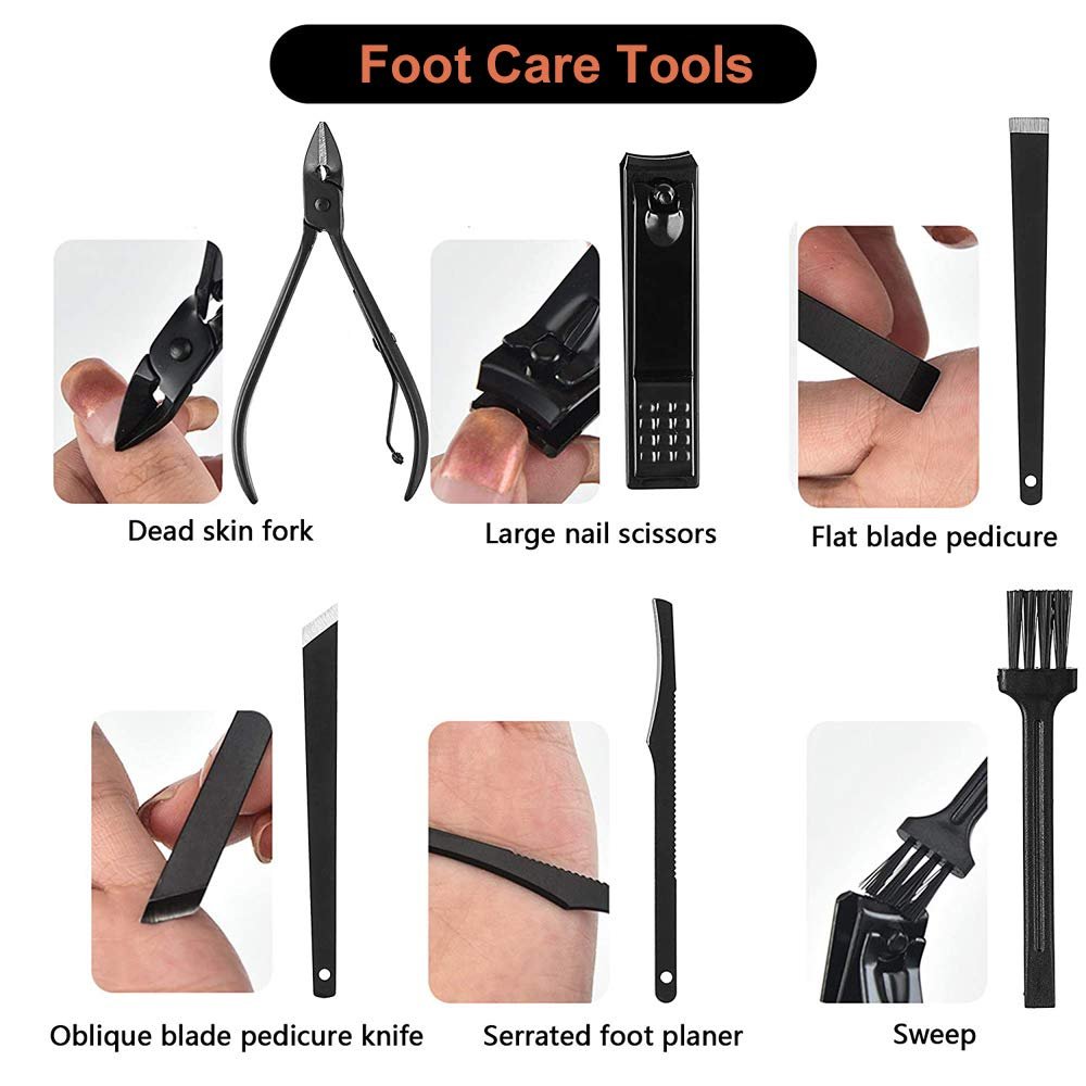 Manicure Set, Pedicure Kit, Nail Clippers, 16 in 1 Professional Grooming Kit Stainless Steel, Toenail Tools with Luxurious Brown Leather Travel Case for Men Women Upgraded Version - Image 5