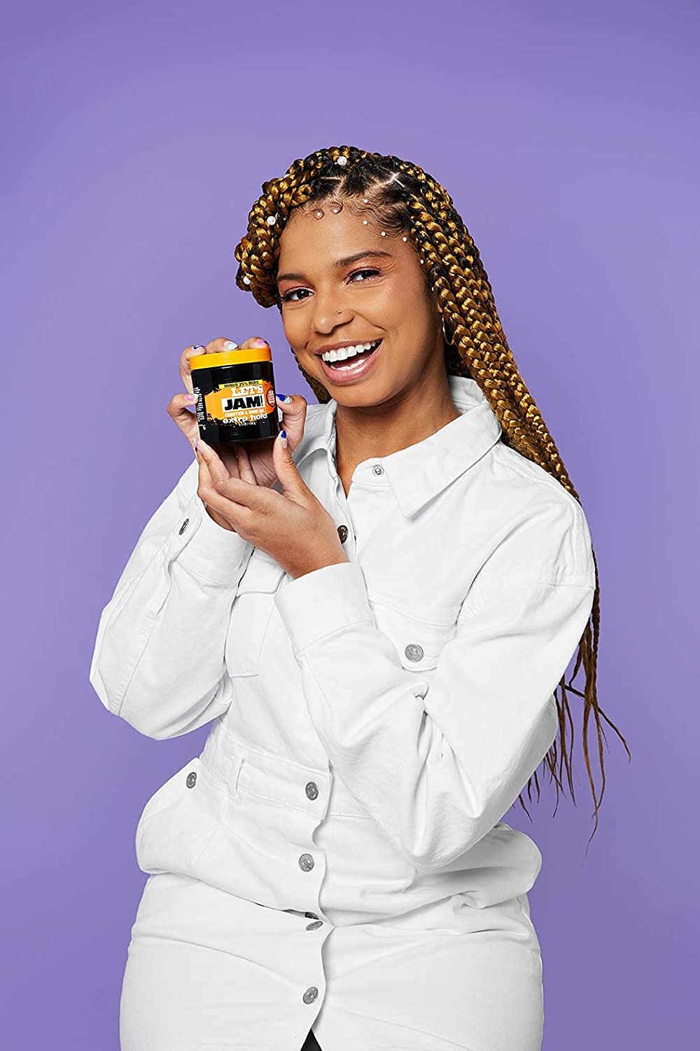 SoftSheen-Carson Let's Jam! Shining and Conditioning Hair Gel by Dark and Lovely, Extra Hold, All Hair Types, Styling Gel Great for Braiding, Twisting & Smooth Edges, Extra Hold, 14 oz - Image 7