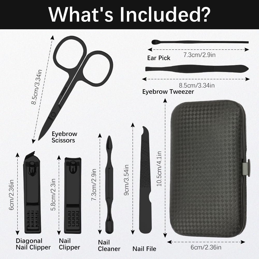 Manicure Set, Nail Clipper Set 7 in 1 Manicure Kit Stainless Steel Nail Clipper Kit Pedicure Kit Portable Nail Grooming Kit Fingernail Toenail Clippers Mothers Day Gifts for Women Men Boyfriend - Image 3
