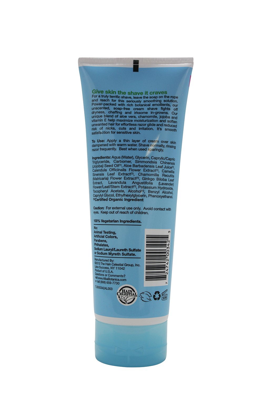 Alba Botanica Very Emollient Cream Shave, Unscented, 8 Oz - Image 3