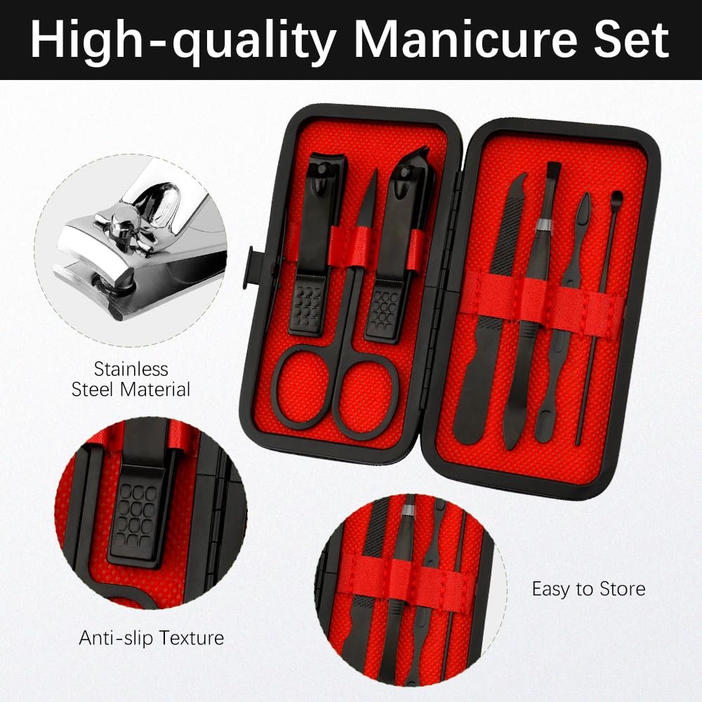 Manicure Set, Nail Clipper Set 7 in 1 Manicure Kit Stainless Steel Nail Clipper Kit Pedicure Kit Portable Nail Grooming Kit Fingernail Toenail Clippers Mothers Day Gifts for Women Men Boyfriend - Image 4