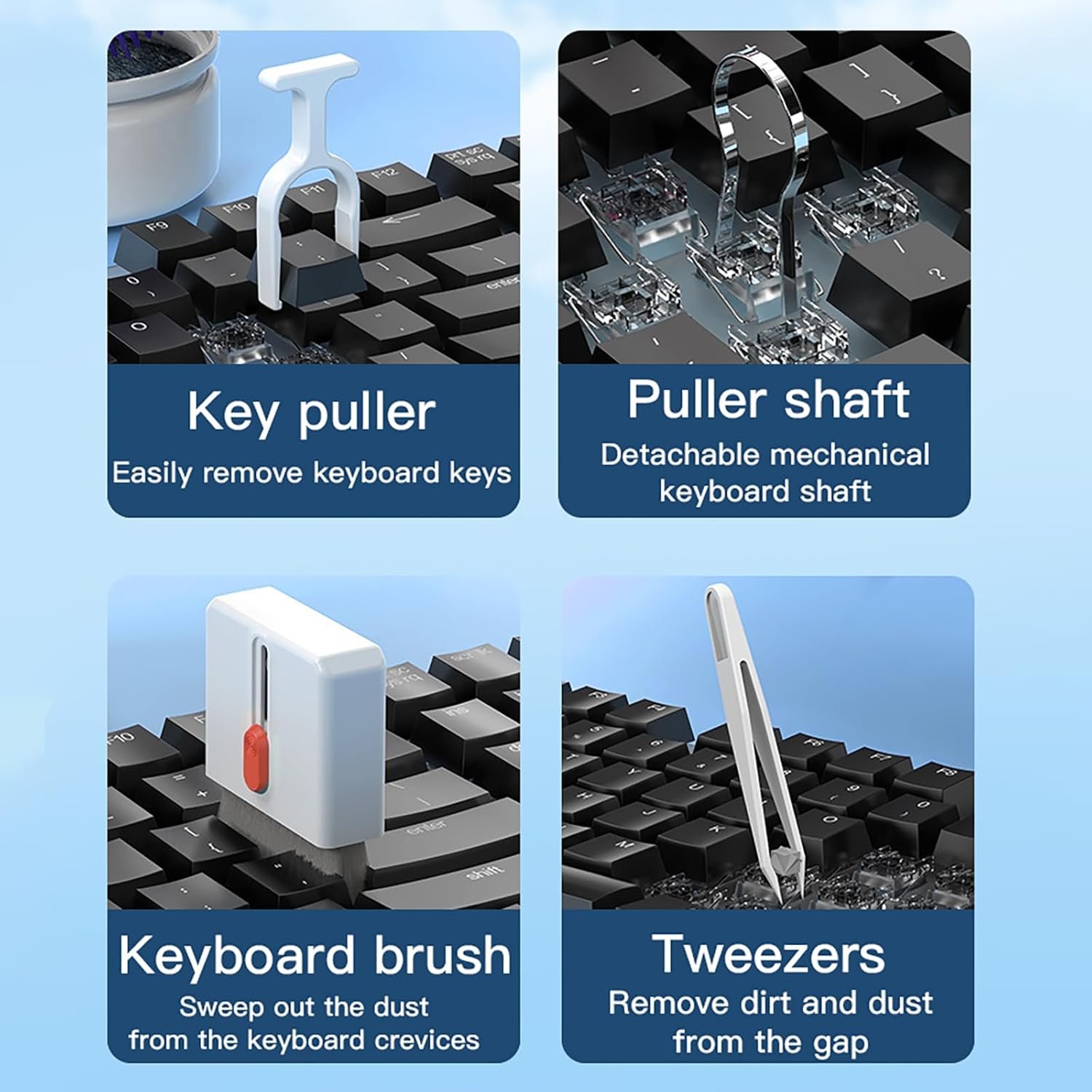 32-in-1 Keyboard Cleaning Kit for MacBook Laptop Computer, Earbud Cleaner Kit for Airpod Earphones, Multi-Function PC Electronic Cleaner Kit for iPhone Cell Phone Camera (White) - Image 5