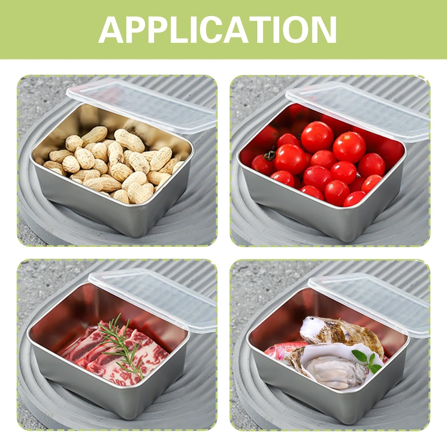 6 PCS Stainless Steel Snack Containers with Transparent Lid, Stackable Food Storage Box, Easy Open Leak Proof Small Food Containers - Image 5