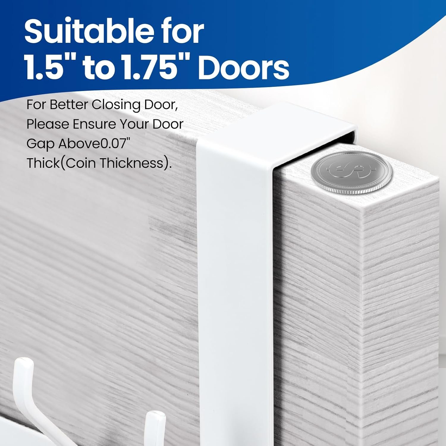 Foldable Over The Door Hooks,No Assembly Required Door Hanger Hook,Sturdy Over The Door Towel Rack,Door Hooks for Hanging Clothes,Towels,Hats,Backpacks,Door Coat Hanger,White - Image 8