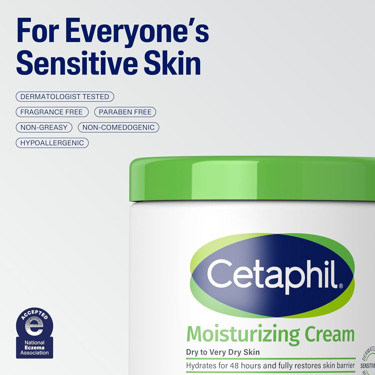 Cetaphil Face & Body Moisturizer, Hydrating Moisturizing Cream for Dry to Very Dry, Sensitive Skin, NEW 16 oz 2 Pack, Fragrance Free, Non-Comedogenic, Non-Greasy - Image 8