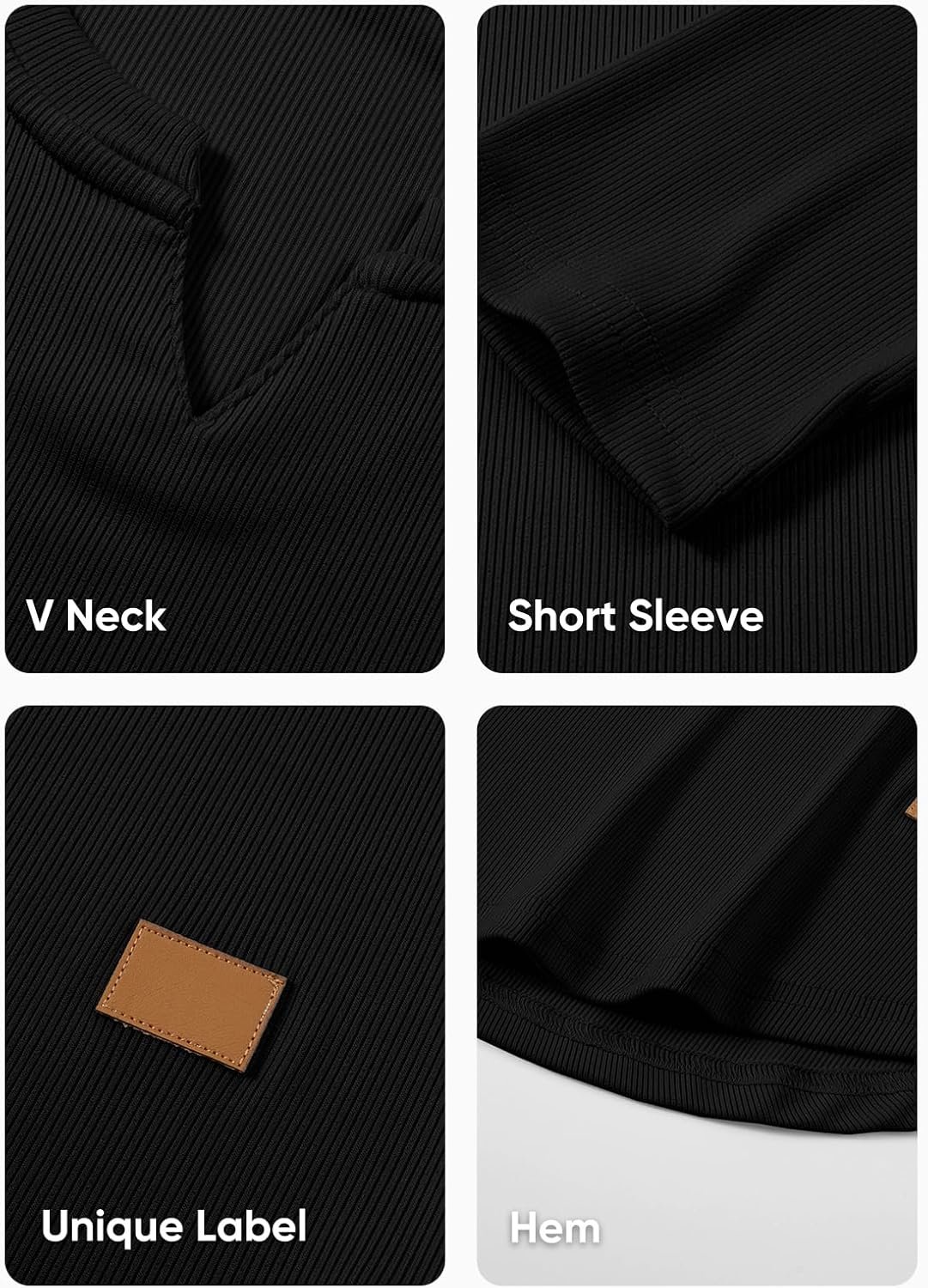 JMIERR Mens Long Sleeve Muscle T Shirts Casual V-Neck Longline Ribbed Tee Shirts - Image 10