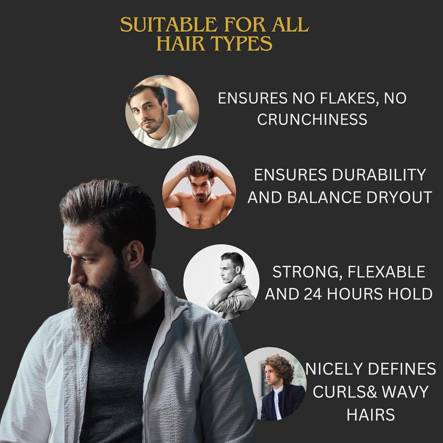 5.29 Oz- Alcohol-Free, Natural& Organic, Hair Gel for Men, Lightweight feel, eco gel, Long lasting Hold, Non-Toxic, suits all hair type, Non-flaky, Non Crunchy, sexy hair look& travel size friendly. - Image 5