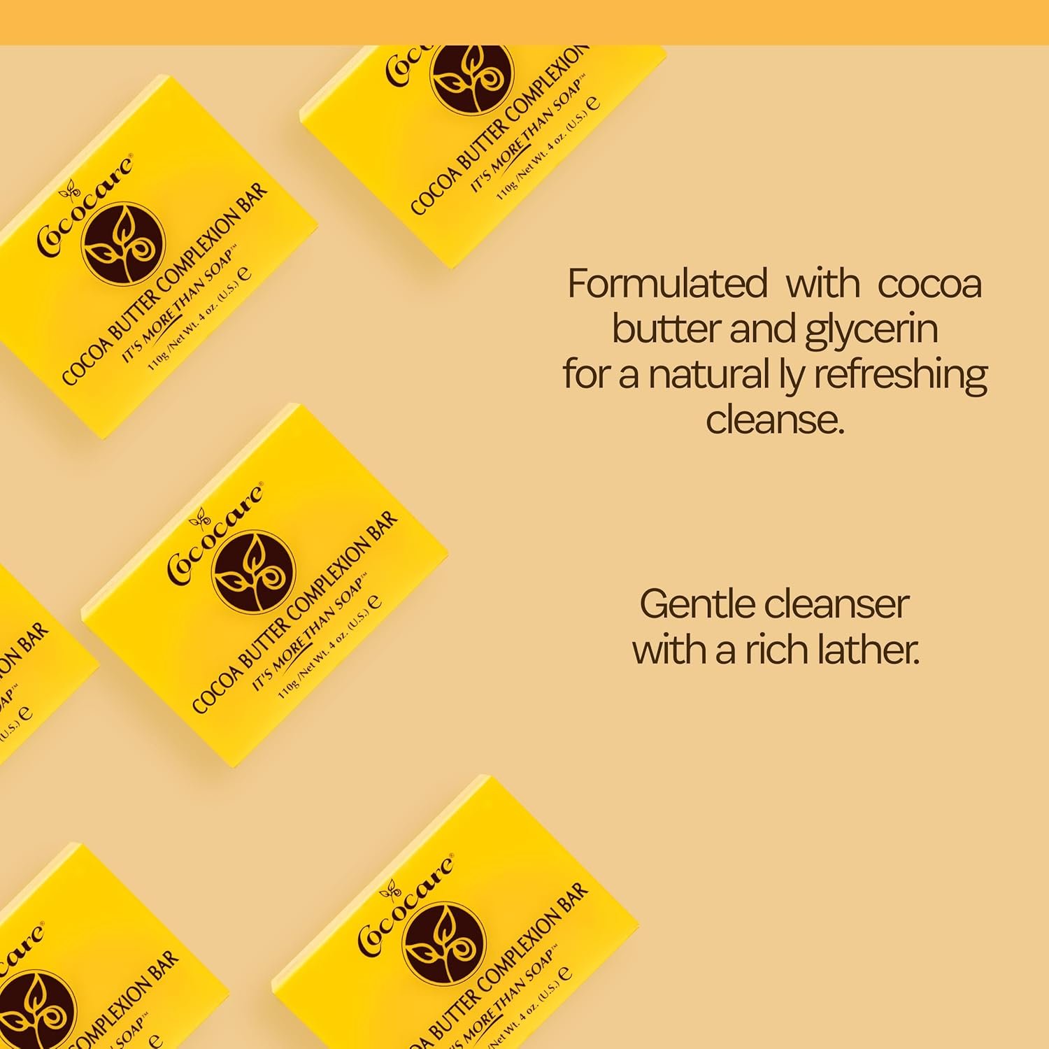 Cococare Cocoa Butter Complexion Bar Soap 4 Ounce - Gentle Cleansing & Hydrating Bar Soap - Image 8