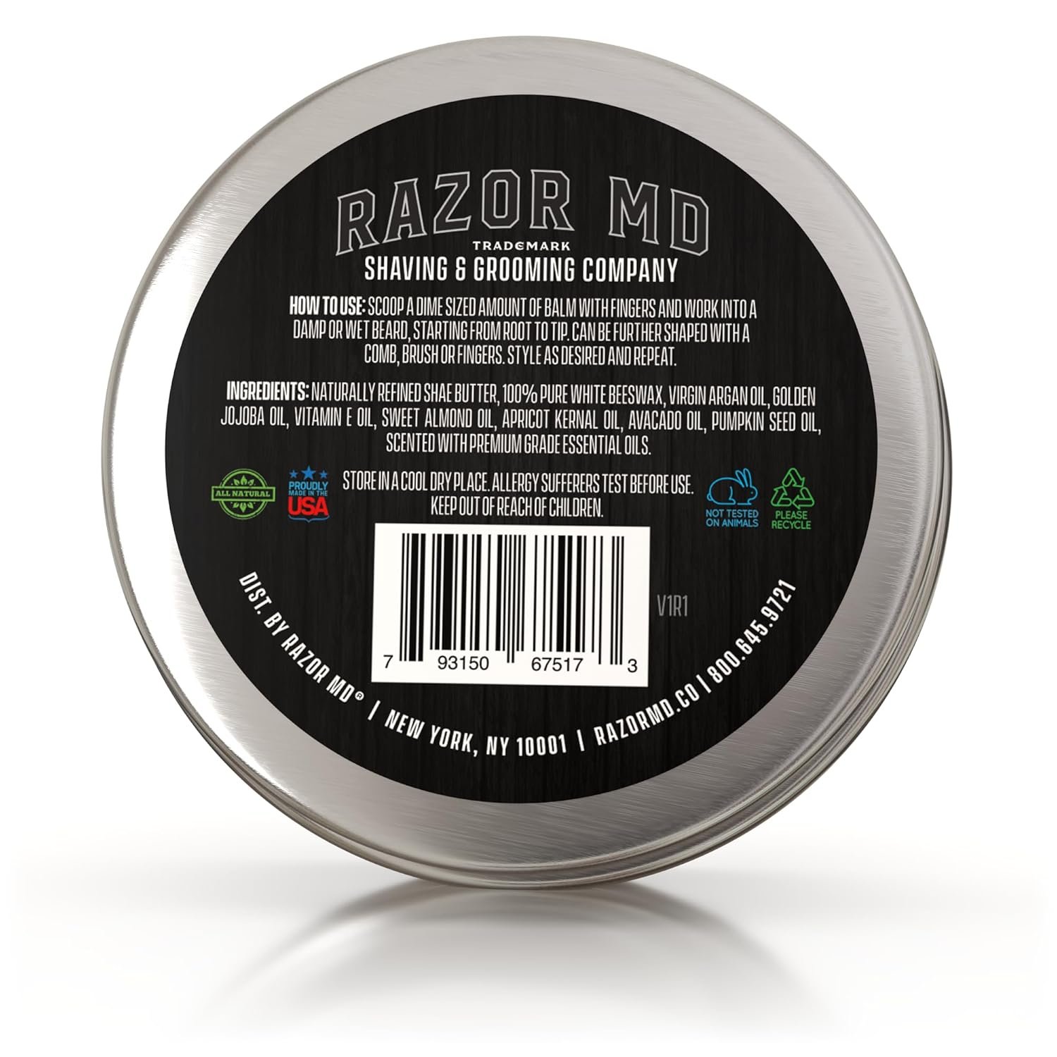 Natural Beard Balm for Men, Non-Greasy Styling Balm to Shape, Tame, Soften Skin, Citrus & Cedar, 2 oz - Image 2