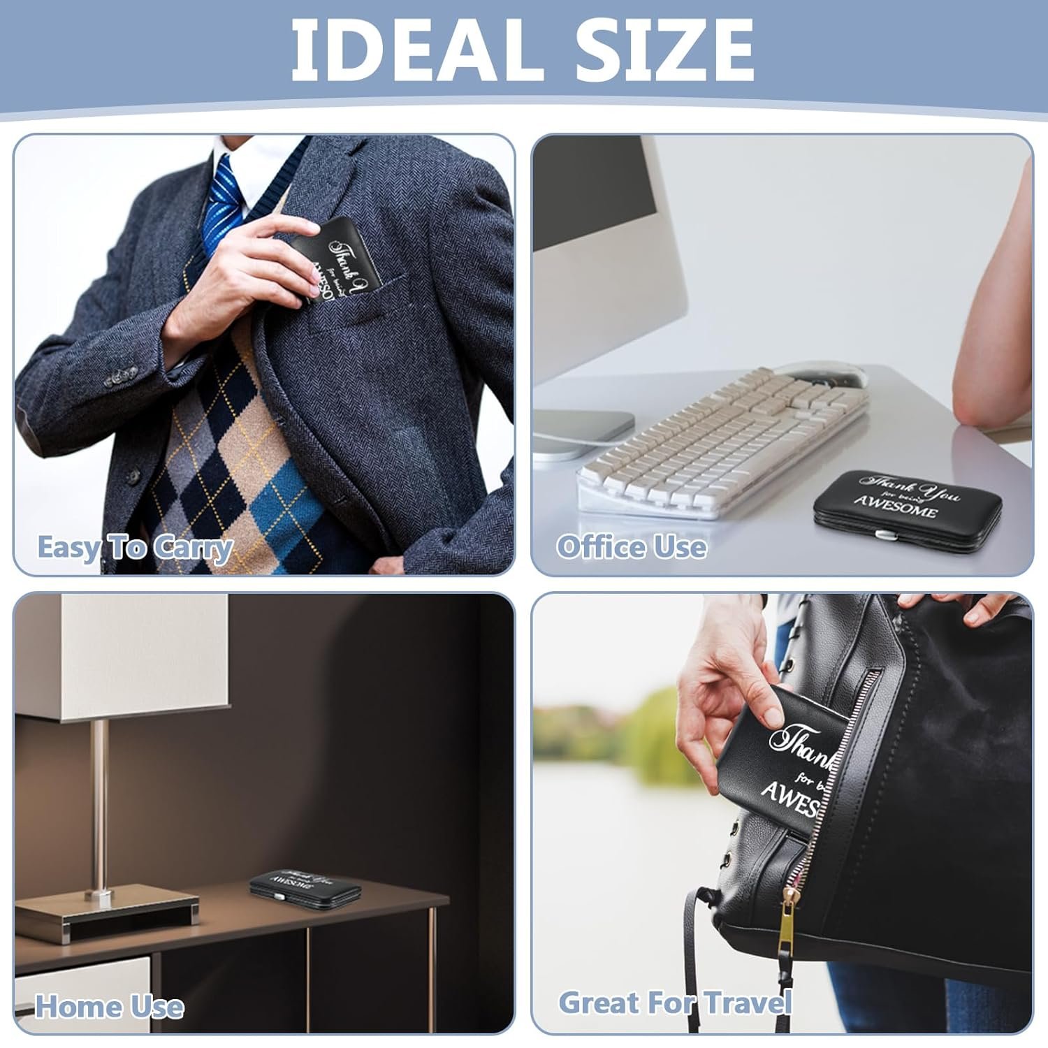 Therwen 24 Sets Father's Day Gift Manicure Set Nail Clippers 8 in 1 Stainless Steel Grooming Nail Kit Thank You Appreciation Gift Professional Pedicure Tool for Men Women Personal Care(Black) - Image 4