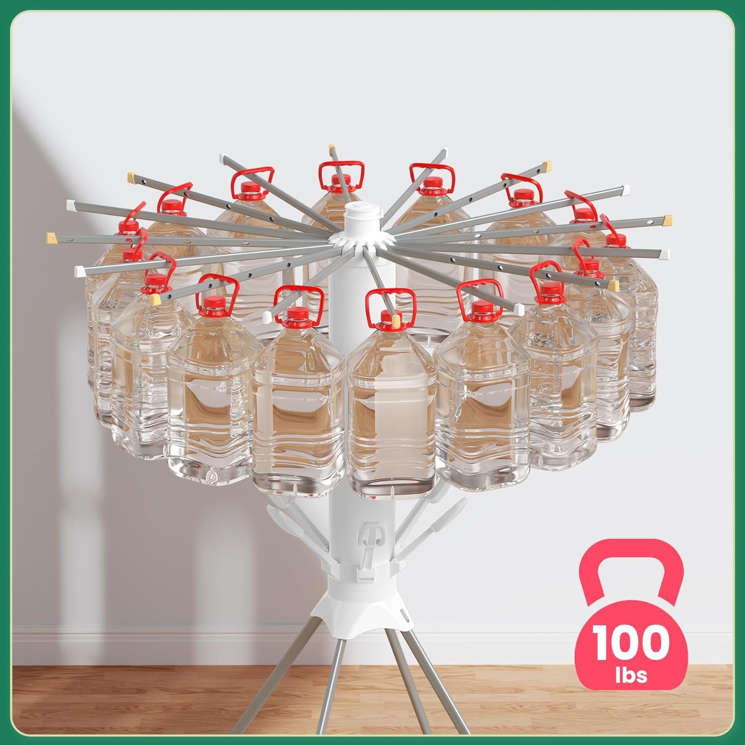 Clothes Drying Rack Foldable, 4-Legged Laundry Drying Rack Collapsible, Clothing Drying Rack with 4 Pulleys, 3-Tier Collapsible Drying Racks for Laundry and Shoes - Image 9