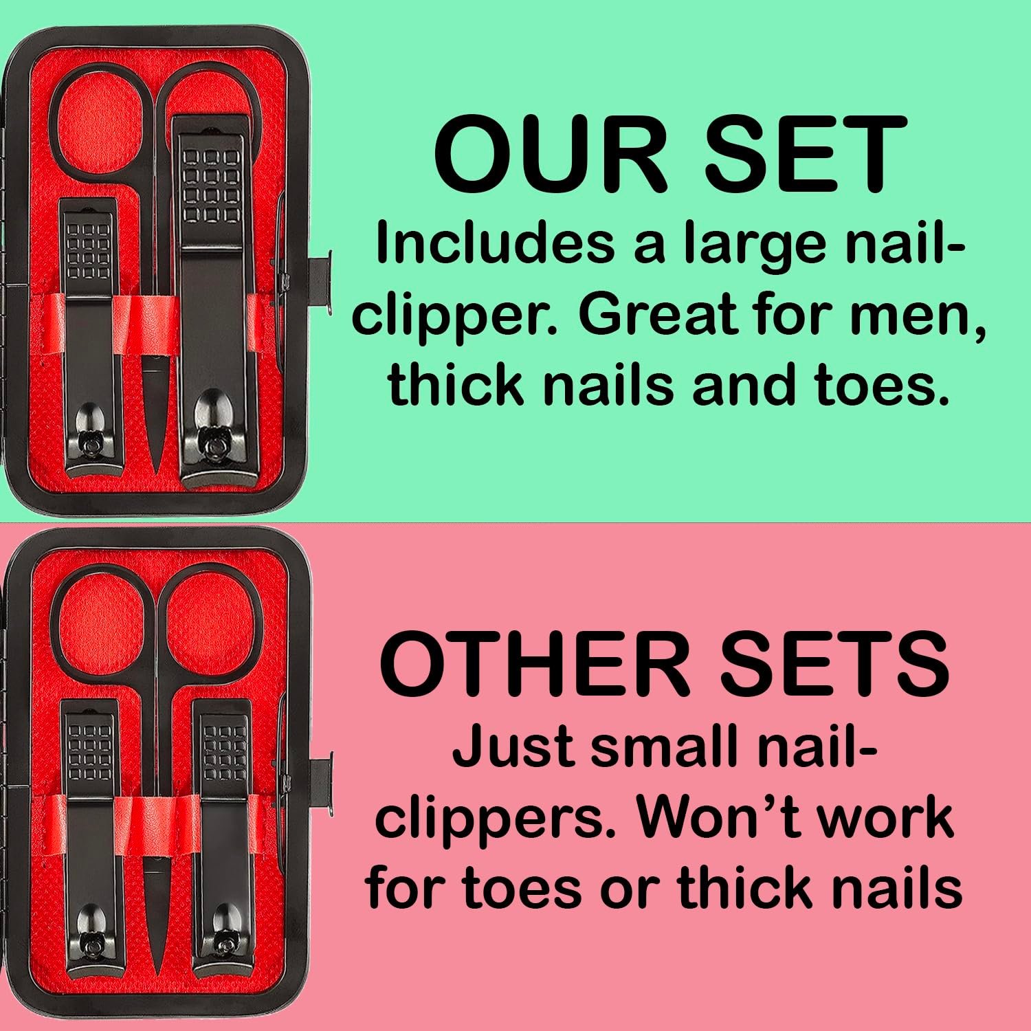 Manicure Set 8 In 1 - Christmas Stocking Stuffers for Men, Funny Christmas Gifts Box, Unique Womens Stocking Stuffers Teen Girls Boys Mom Dad Gift for Him Her Nail Clipper Kit Teenagers Wife Boyfriend - Image 6